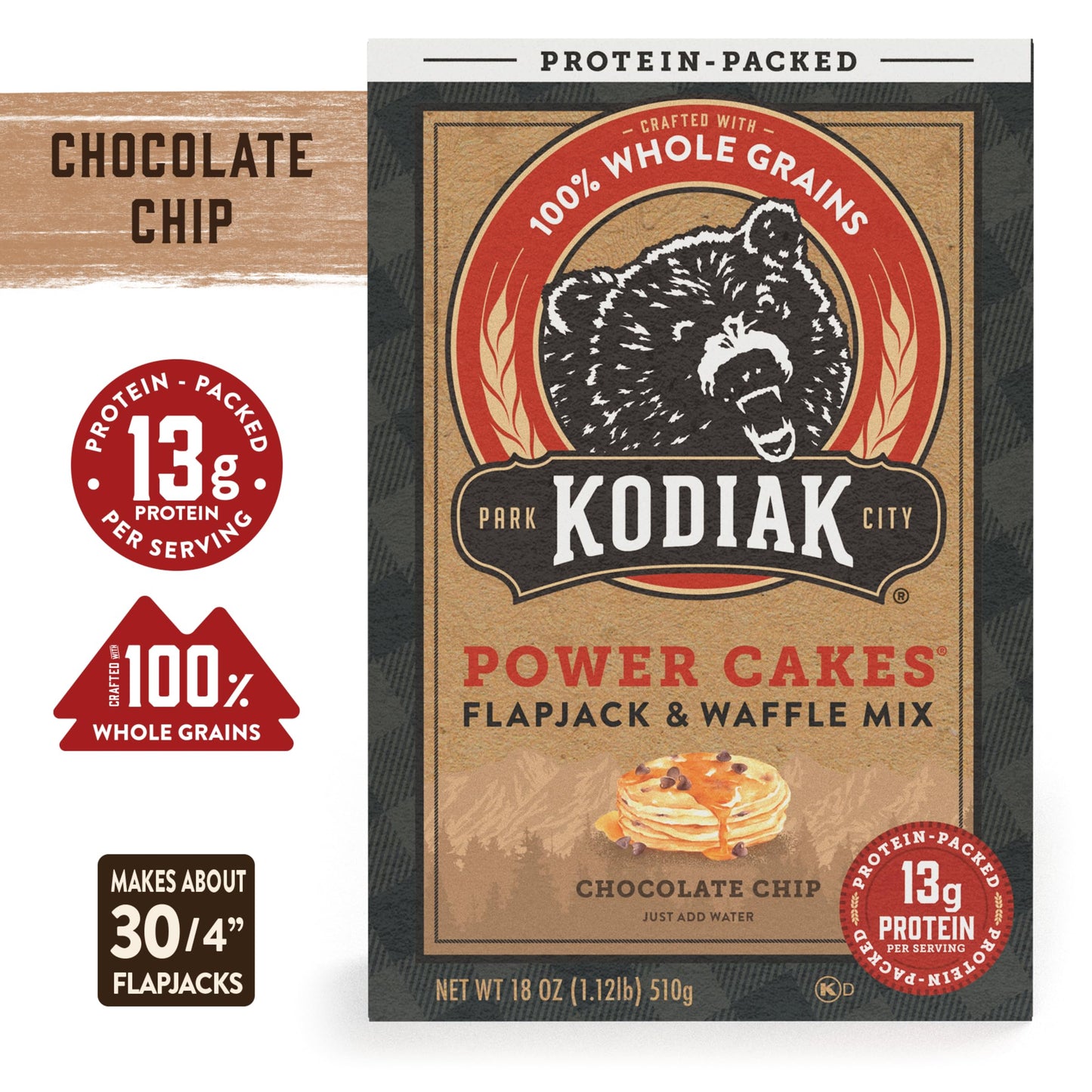 Kodiak Cakes Protein Pancake Power Cakes, Flapjack and Waffle Baking Mix, Buttermilk, 20 Oz, (Pack of 6)