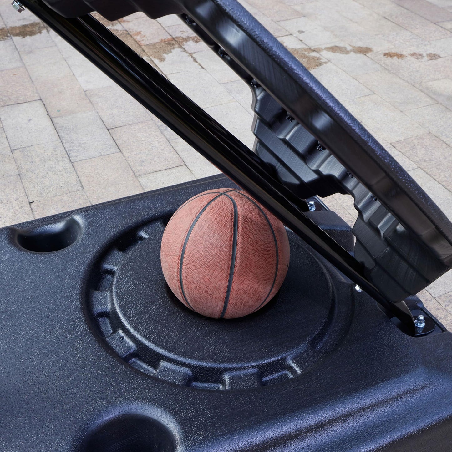 IE Sports Portable Basketball Hoop w/ 44" Backboard & Rebounder, 7.5-10 Ft Adjustable Height - Outdoor Basketball Equipment for Backyard, Driveway, and Garage