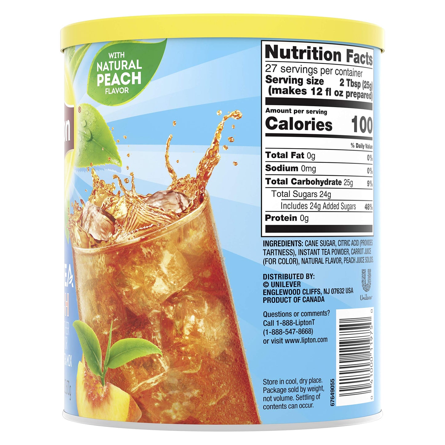 Lipton Lemon Iced Tea Mix, Sweetened, Makes 10 Quarts