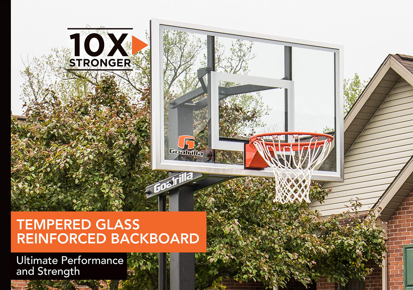 Goalrilla GS54 In Ground Basketball Hoop with Adjustable Height Backboard and Pro-Style, Breakaway Rim