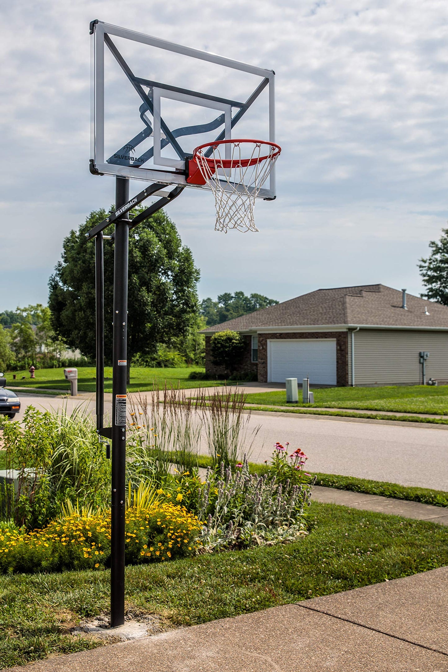 Silverback NXT 54" In-Ground Basketball Hoop with Adjustable-Height Backboard and QuickPlay Design , Black