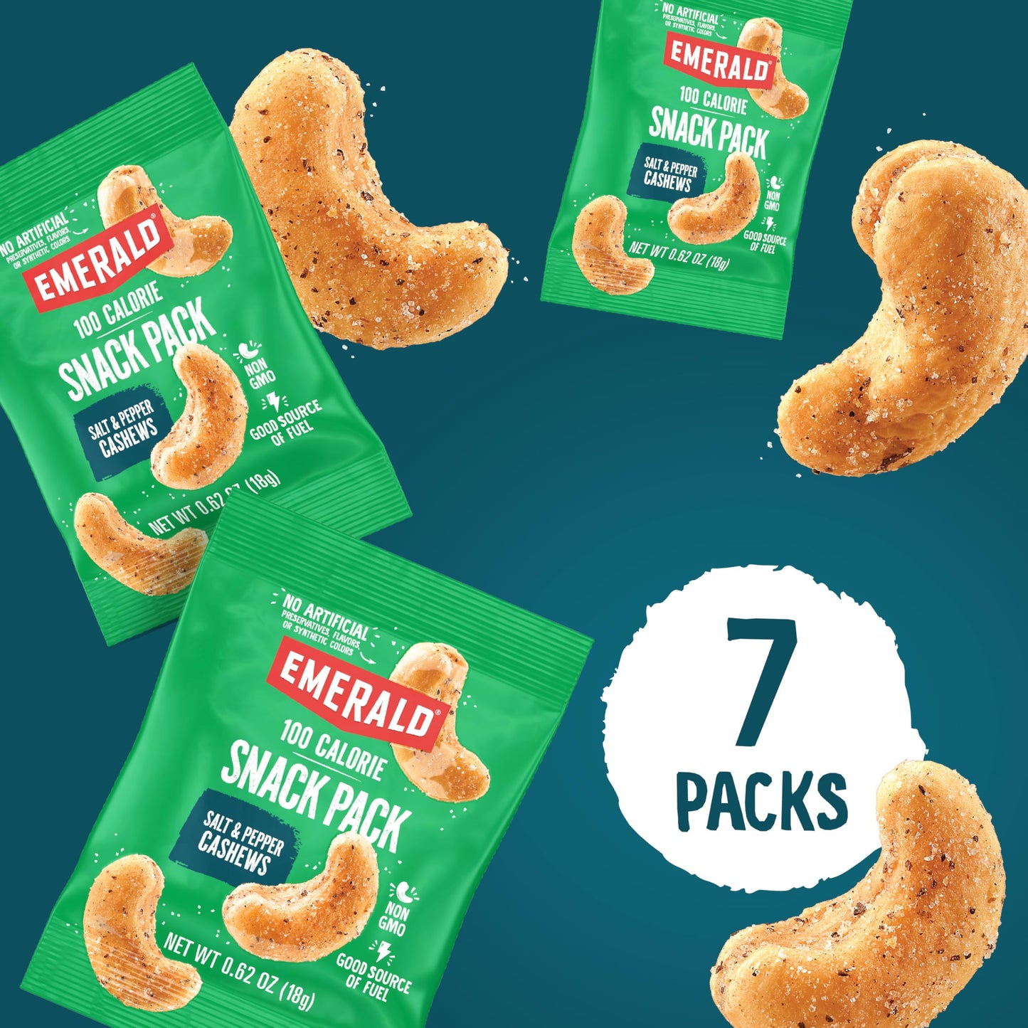 Emerald Nuts Mixed Nuts Variety Pack 18ct (1-Pack) , 100-Calorie Individual Packs , Features Dry Roasted Almonds, Natural Almonds & Walnuts, and Roasted & Salted Cashews