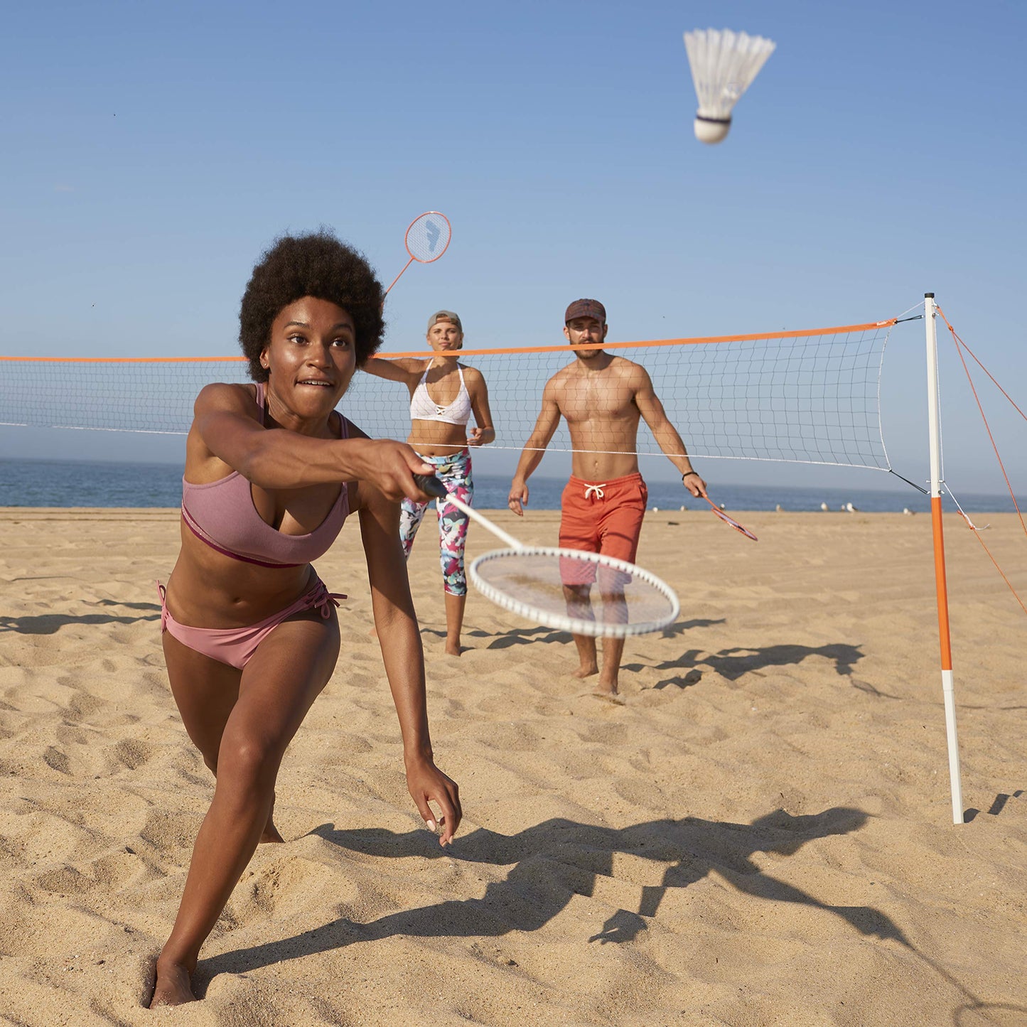 Franklin Sports Badminton Set - Backyard Badminton Net Set - Rackets and Birdies included - Backyard or Beach Badminton Set - Starter Set, One Size