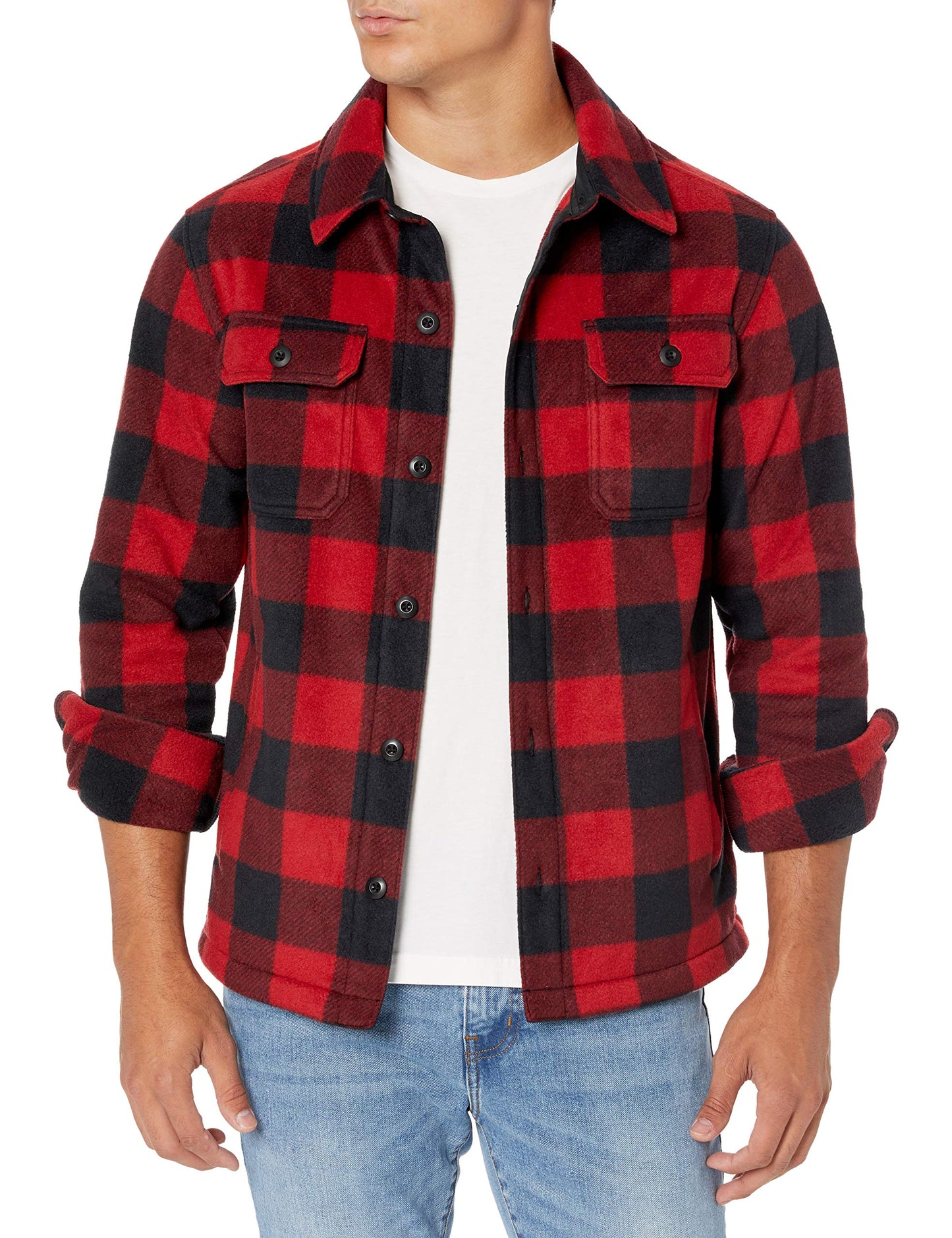 Amazon Essentials Men's Long-Sleeve Polar Fleece Shirt Jacket