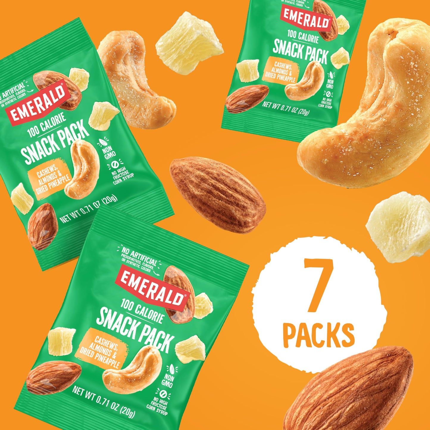 Emerald Nuts Mixed Nuts Variety Pack 18ct (1-Pack) , 100-Calorie Individual Packs , Features Dry Roasted Almonds, Natural Almonds & Walnuts, and Roasted & Salted Cashews