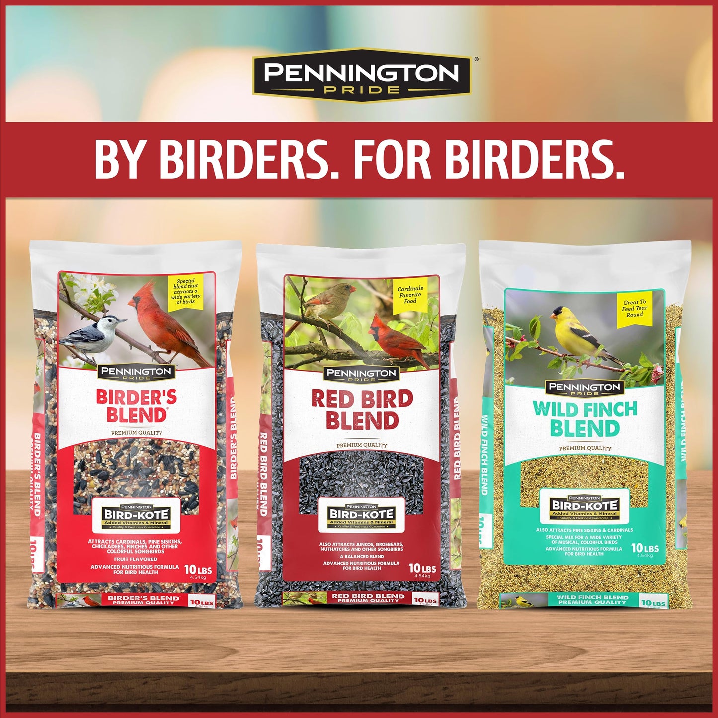 Pennington Pride Songbird Nut & Fruit Blend, Wild Bird Seed for Outside Feeders, Advanced Nutrition Formula for Bird Health, 10-lb. Bag