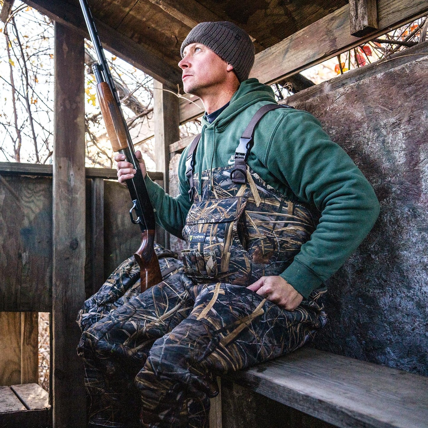 TIDEWE Chest Waders with Boot Hanger, Hunting Waders for Men Next Camo Evo with 600G Insulation, Waterproof Cleated Neoprene Bootfoot Wader, Insulated Hunting & Fishing Waders (Size 13)
