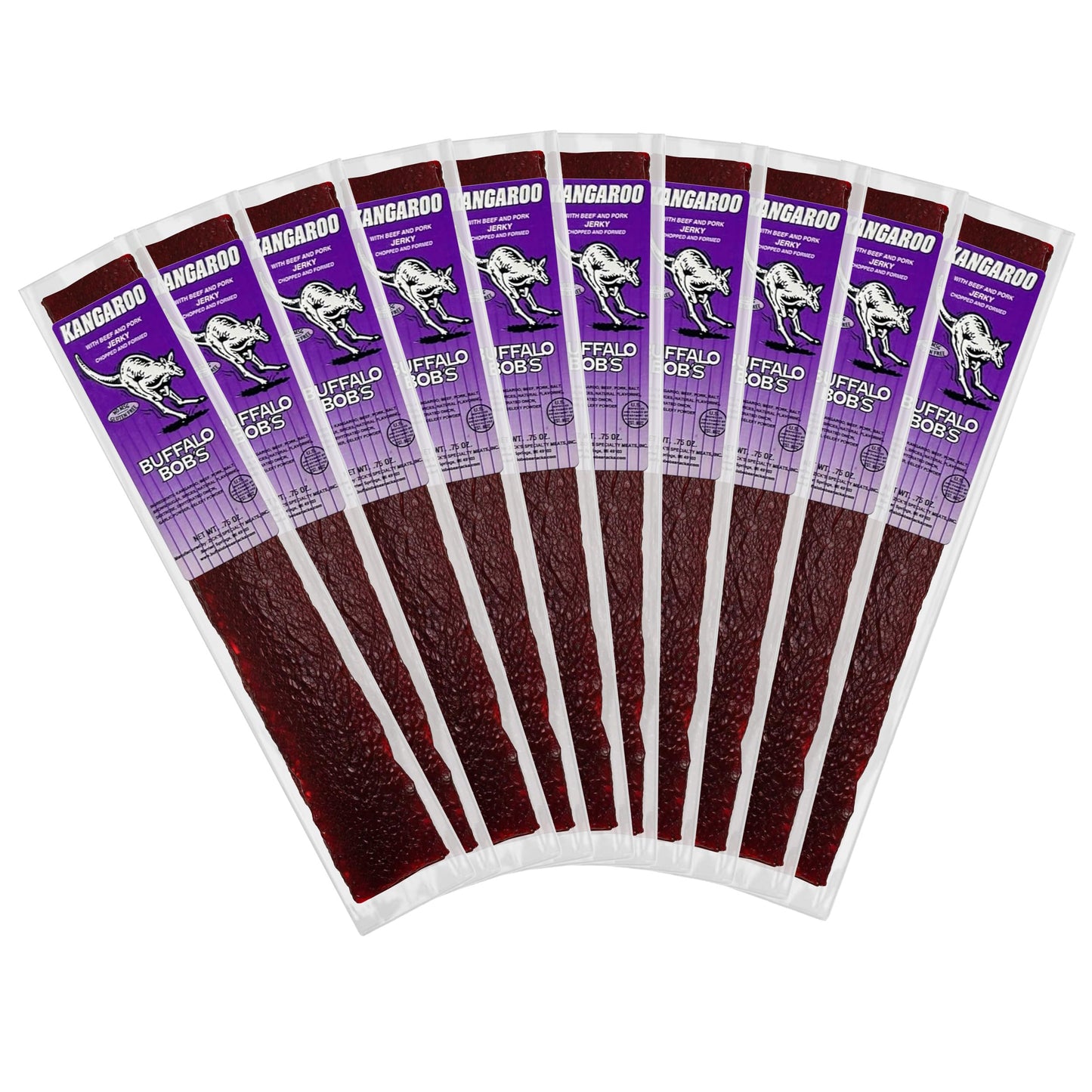 Buffalo Bob's Exotic Jerky (10-Pack), 10 Flavor Variety Pack of Snack Sticks, Wild Game Beef Gifts for Men