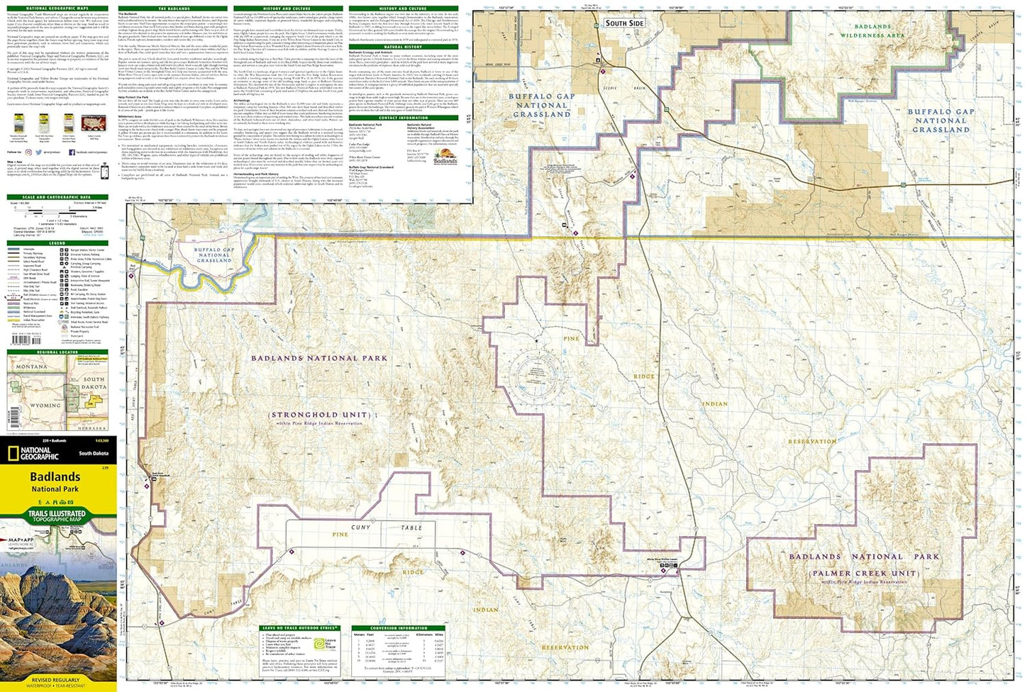 Badlands National Park: South Dakota, USA Outdoor Recreation Map (National Geographic Maps: Trails I