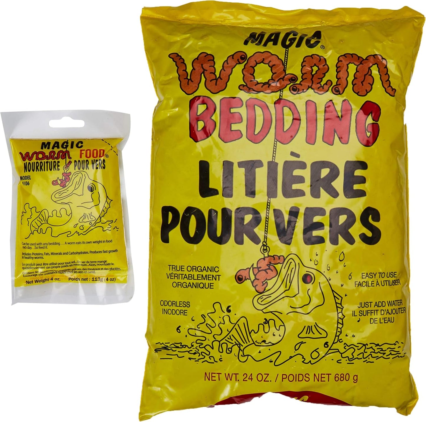 Magic Bait 1000 Worm Farm with Bedding and Food Storage Box, Yellow