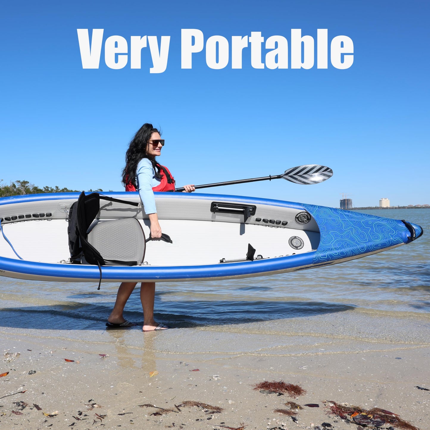 Sea Eagle RazorLite Inflatable Kayak - Lightweight, Drop Stitch, High Speed Touring Kayak - Solo or Tandem - Tall Back Seat(s), Paddle(s), Backpack, Skeg and Pump