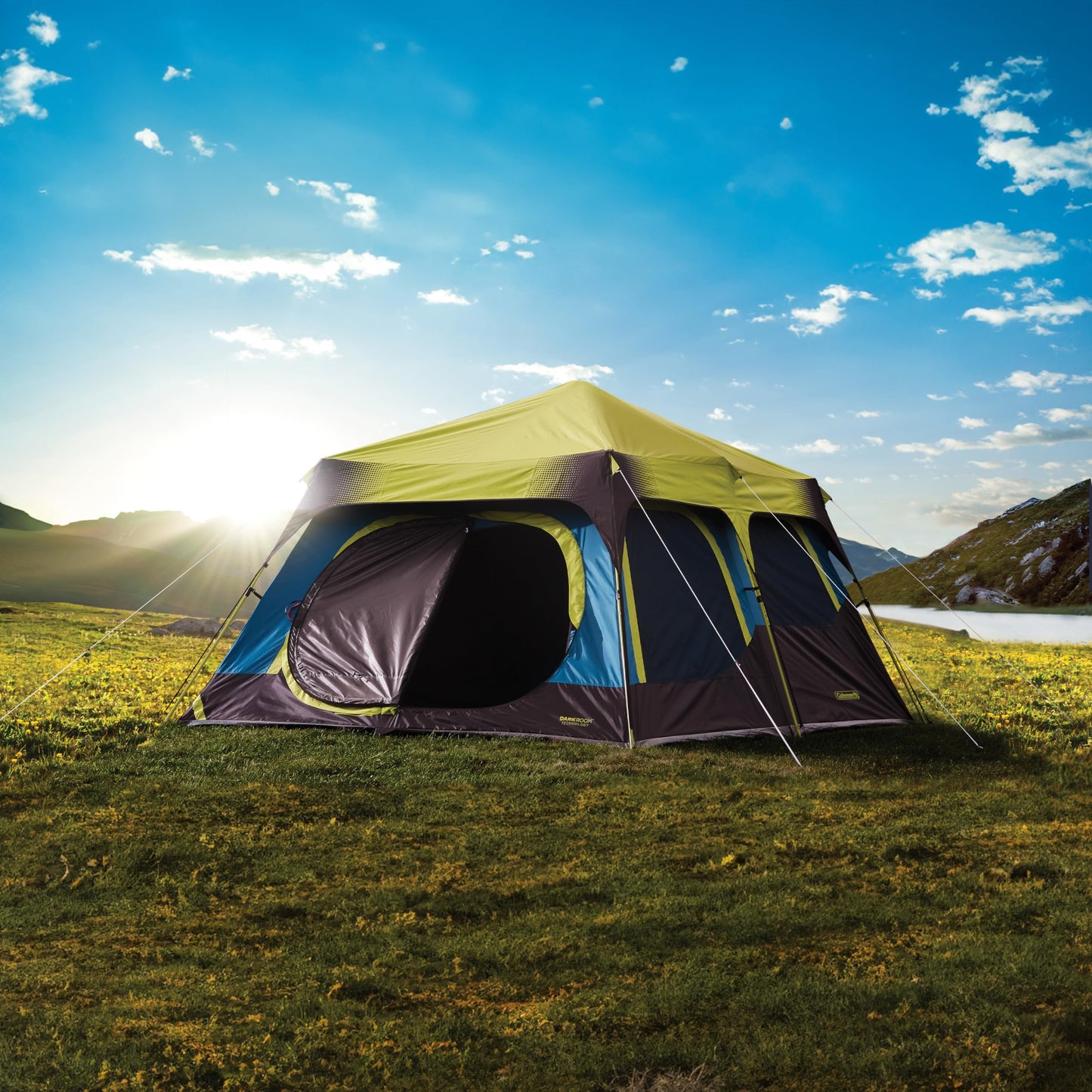 Coleman Instant Tent with 1-Minute Setup, 10-Person Tent with Pre-Attached Poles, Air Vent, & Carry Bag