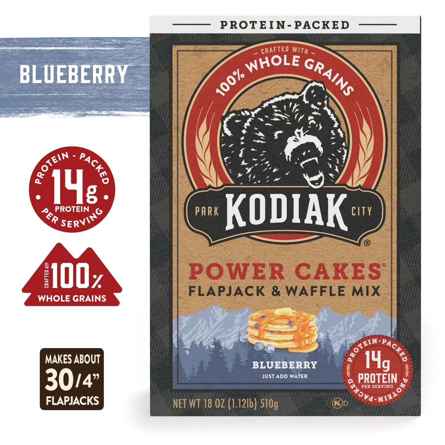 Kodiak Cakes Protein Pancake Power Cakes, Flapjack and Waffle Baking Mix, Buttermilk, 20 Oz, (Pack of 6)