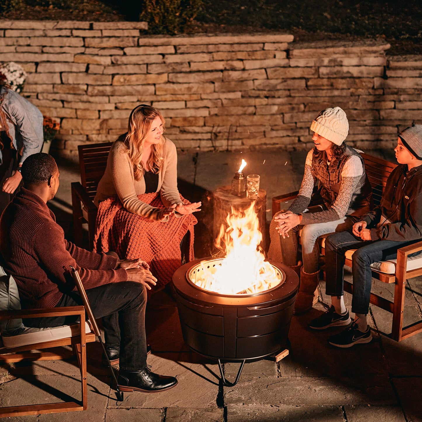 25-Inch Smokeless Patio Fire Pit, Wood Burning with Removable Ash Pan & Weather-Resistant Cover, Modern Black Design – Ideal Outdoor Smokeless Fire Pit for Backyard & Patio