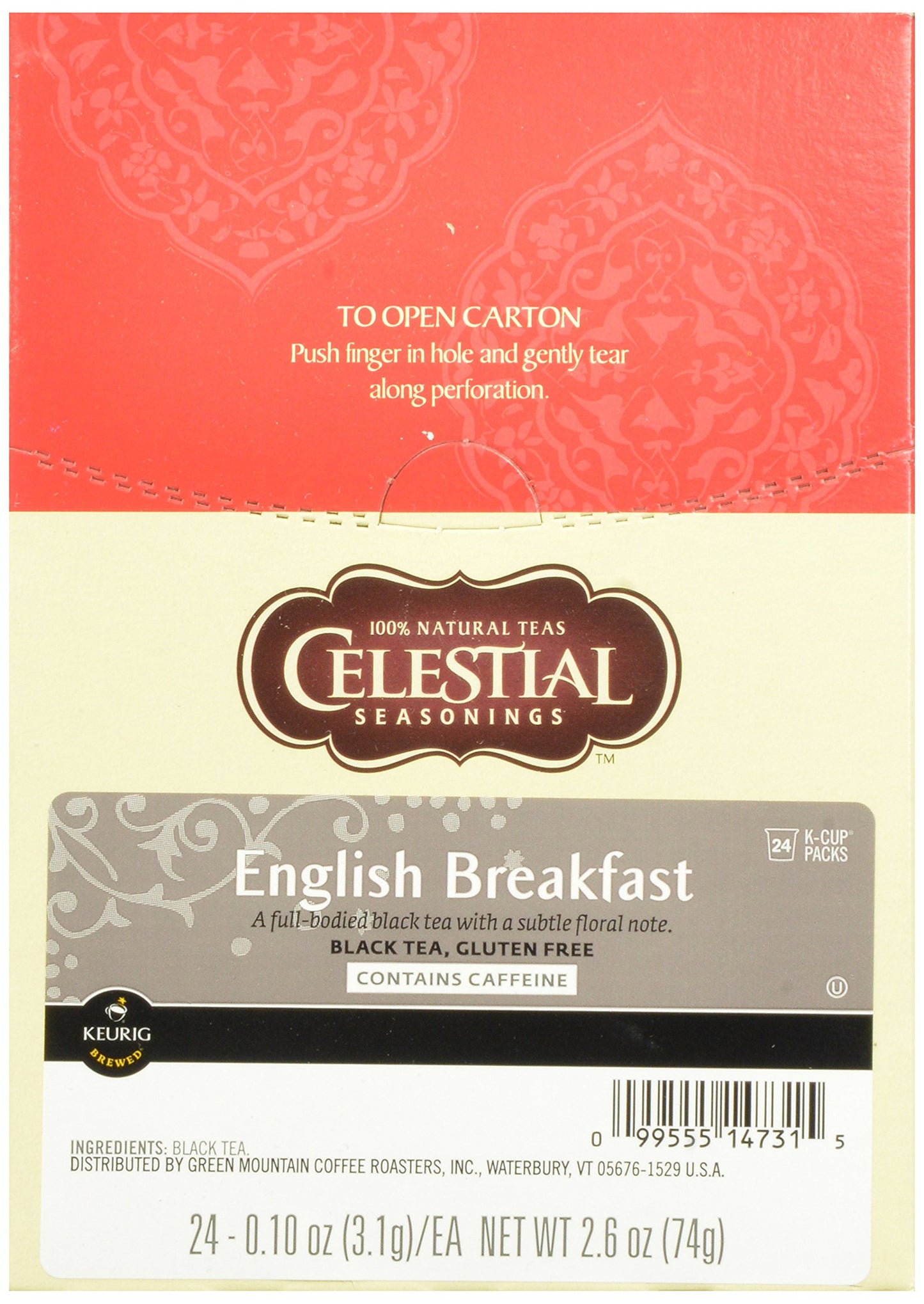 Celestial Seasonings English Breakfast Black Tea, Single-Serve Keurig K-Cup Pods, 96 Count