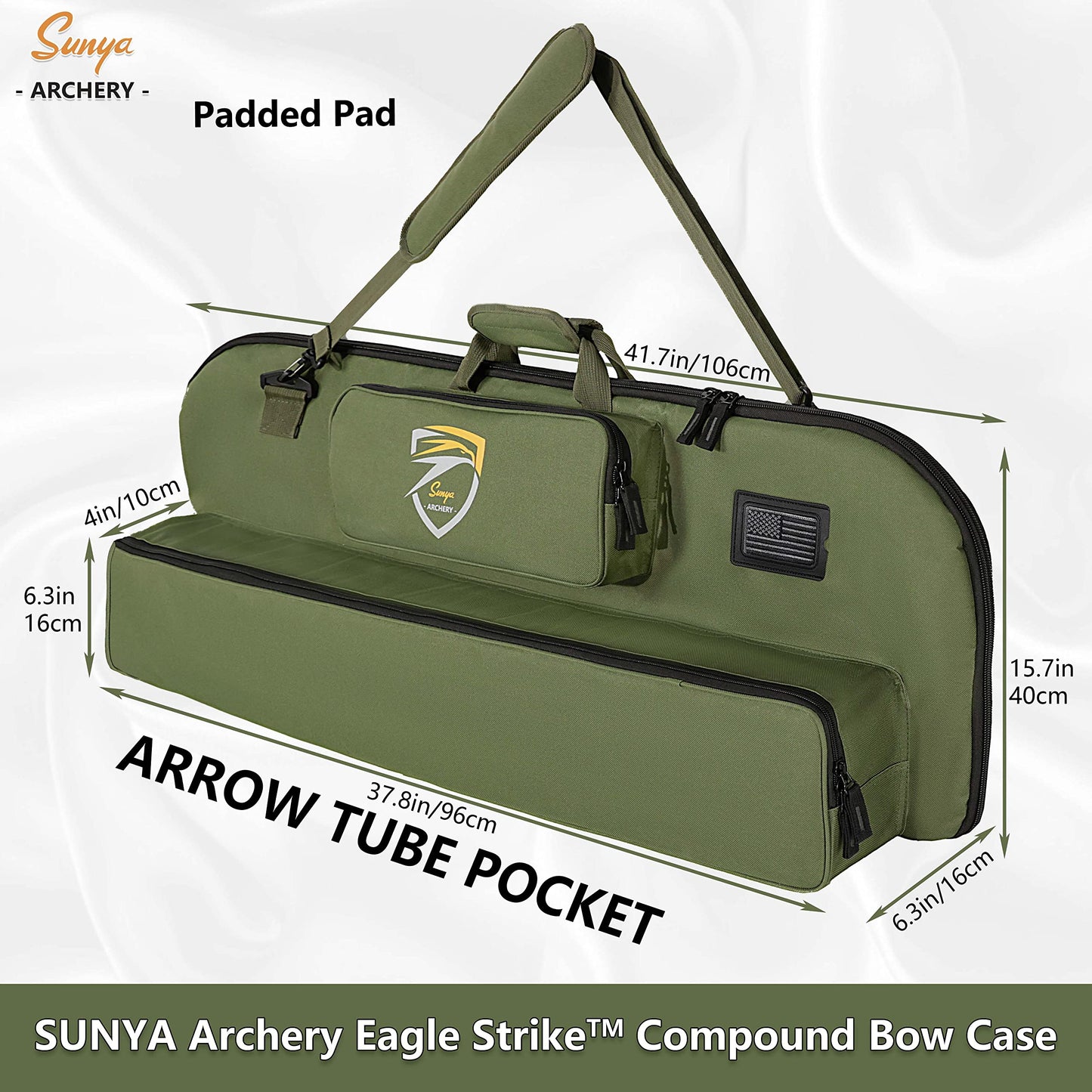 SUNYA Compound Bow Case with Molle System - Neoprene Bow String Protection & Padded Shoulder Sling - Soft Carrying Case for Archery Accessories, Equipment