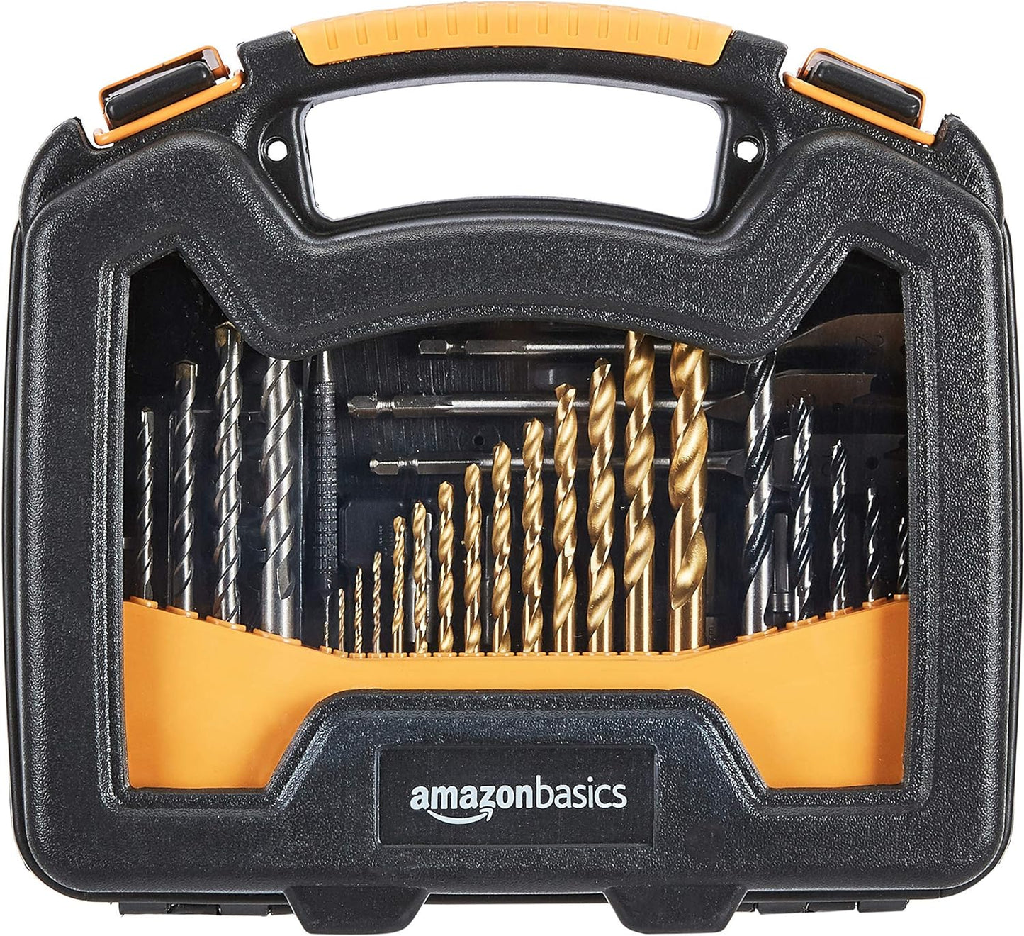 Amazon Basics Drill & Driver Multi Bit Set, Alloy Steel Wood Straight Drill Bits, for Metal, Wood, Plastic, Masonry, with Storage Case, 100-Piece