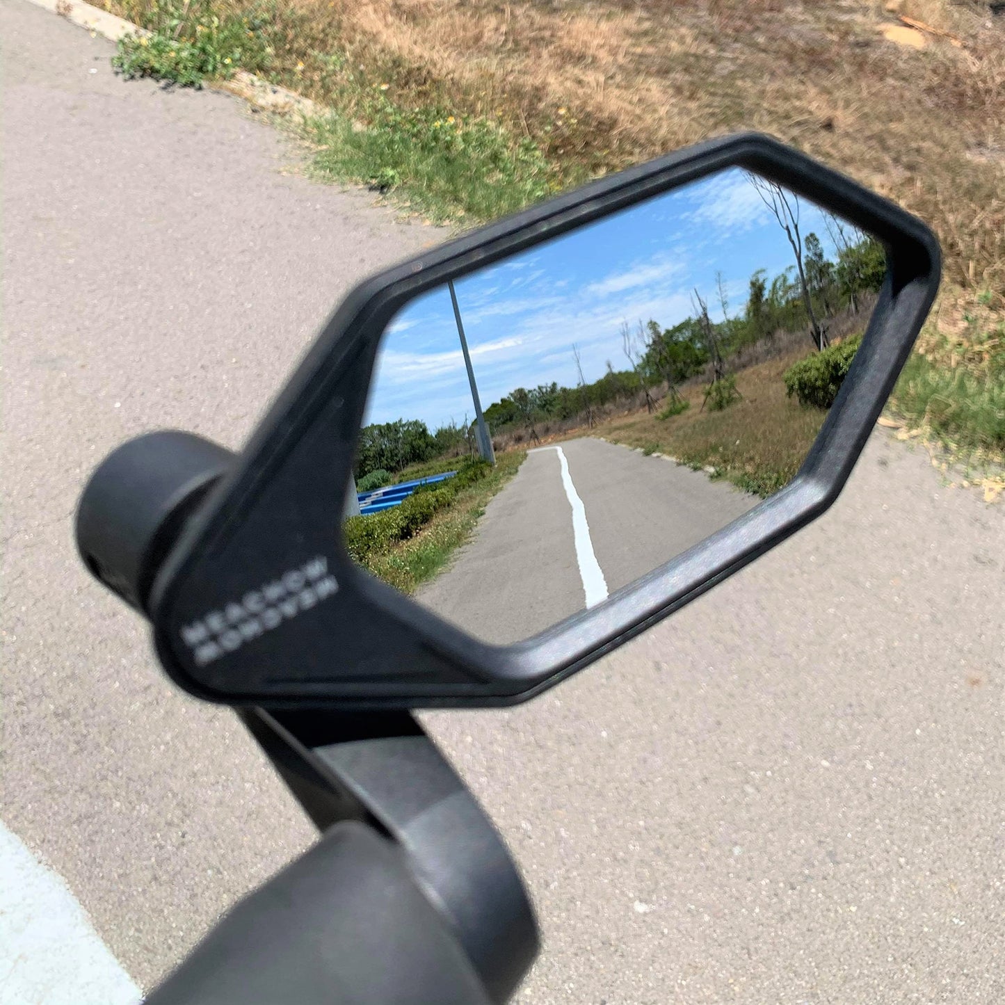 MEACHOW New Bar End Bike Mirror, Crystal UHD Automotive Grade Glass Lens E-Bike Mirrors, Scratch Resistant, Safe Rearview Mirrors, (Silver Left Side) ME-022LS