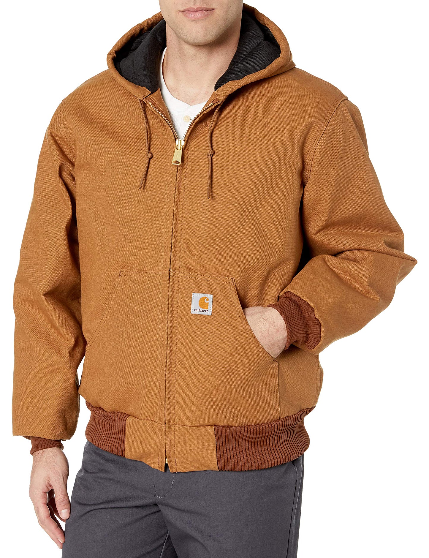 Carhartt Men's Loose Fit Firm Duck Insulated Flannel-Lined Active Jacket