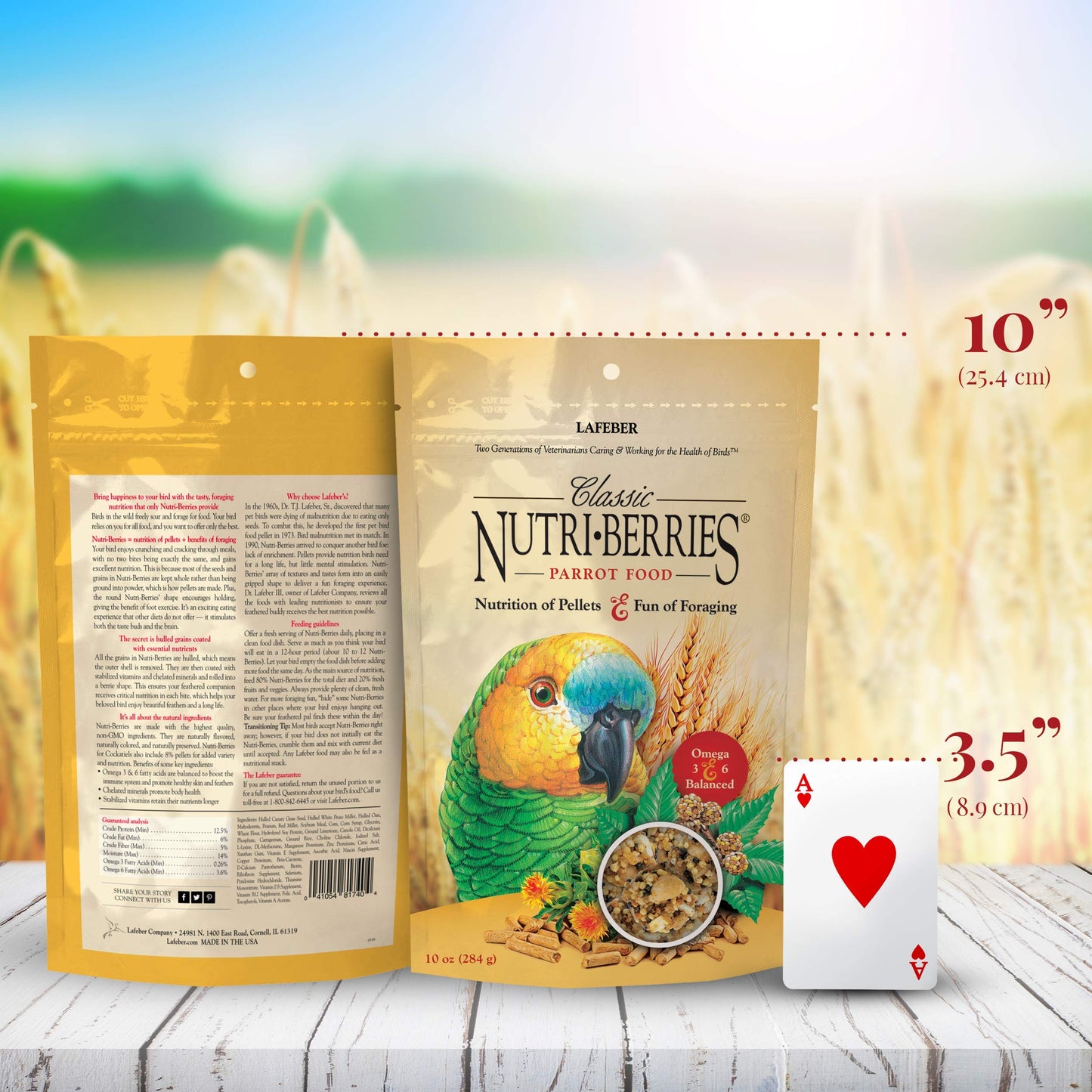 LAFEBER'S Classic Nutri-Berries Pet Bird Food, Made with Non-GMO and Human-Grade Ingredients, for Parrots, 3.25 lb