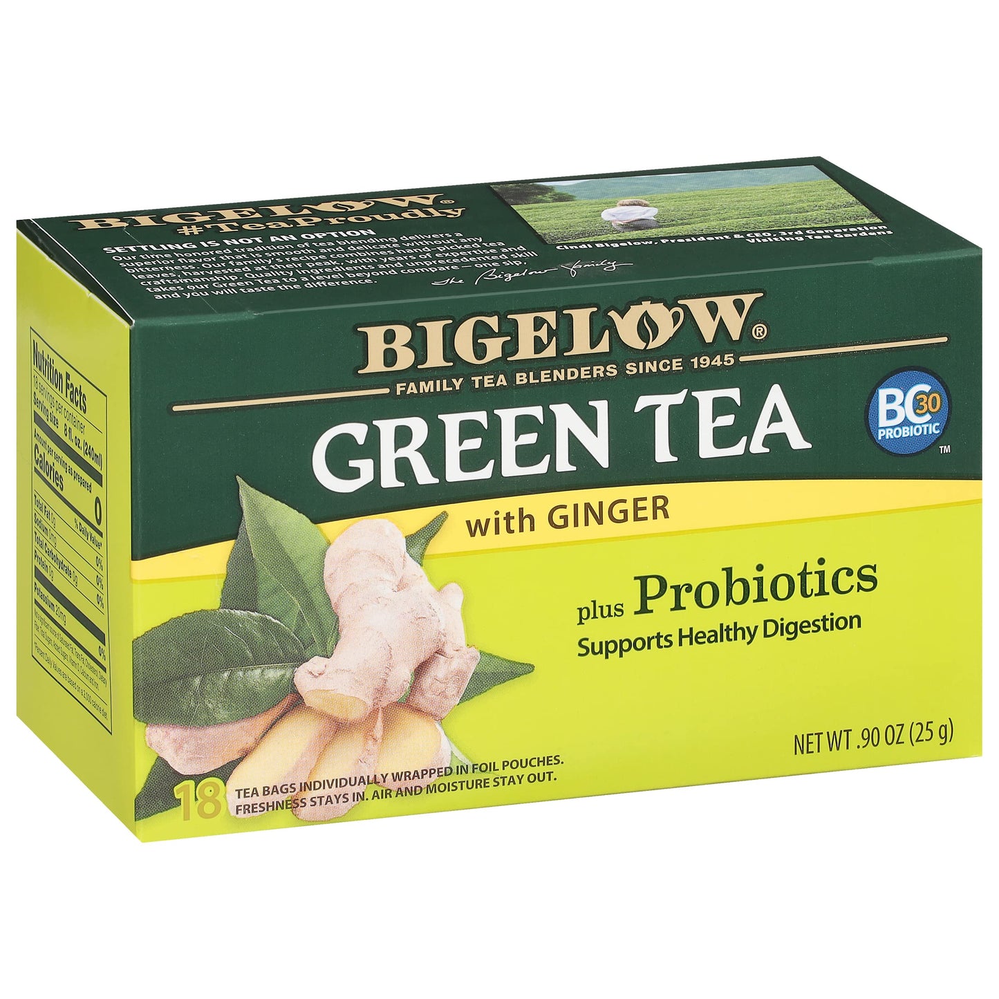 Bigelow Tea Green Tea Variety Pack, Classic Green Tea, Lemon, Pomegranate, Mint, Peach and Constant Comment Flavors, 20 Count Box (Pack of 6), 120 Total Tea Bags