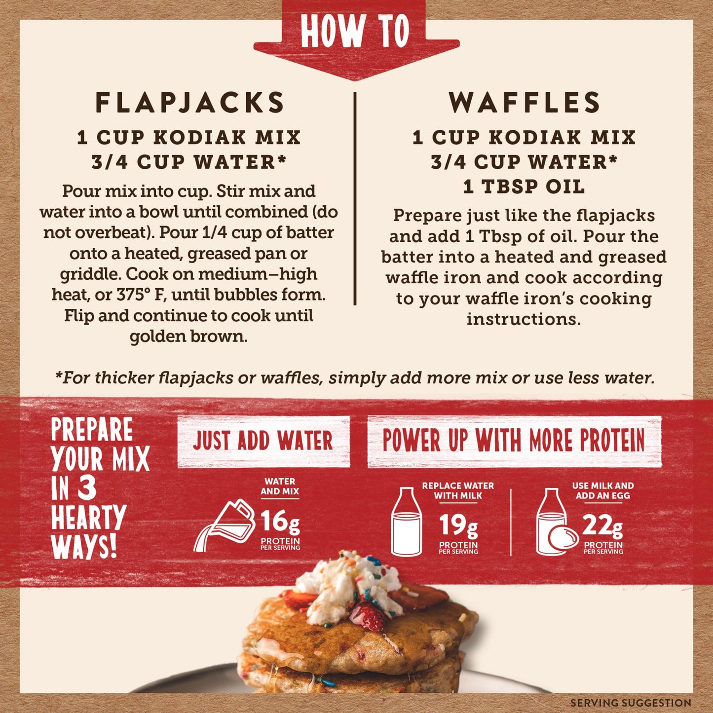 Kodiak Cakes Protein Pancake Power Cakes, Flapjack and Waffle Baking Mix, Buttermilk, 20 Oz, (Pack of 6)