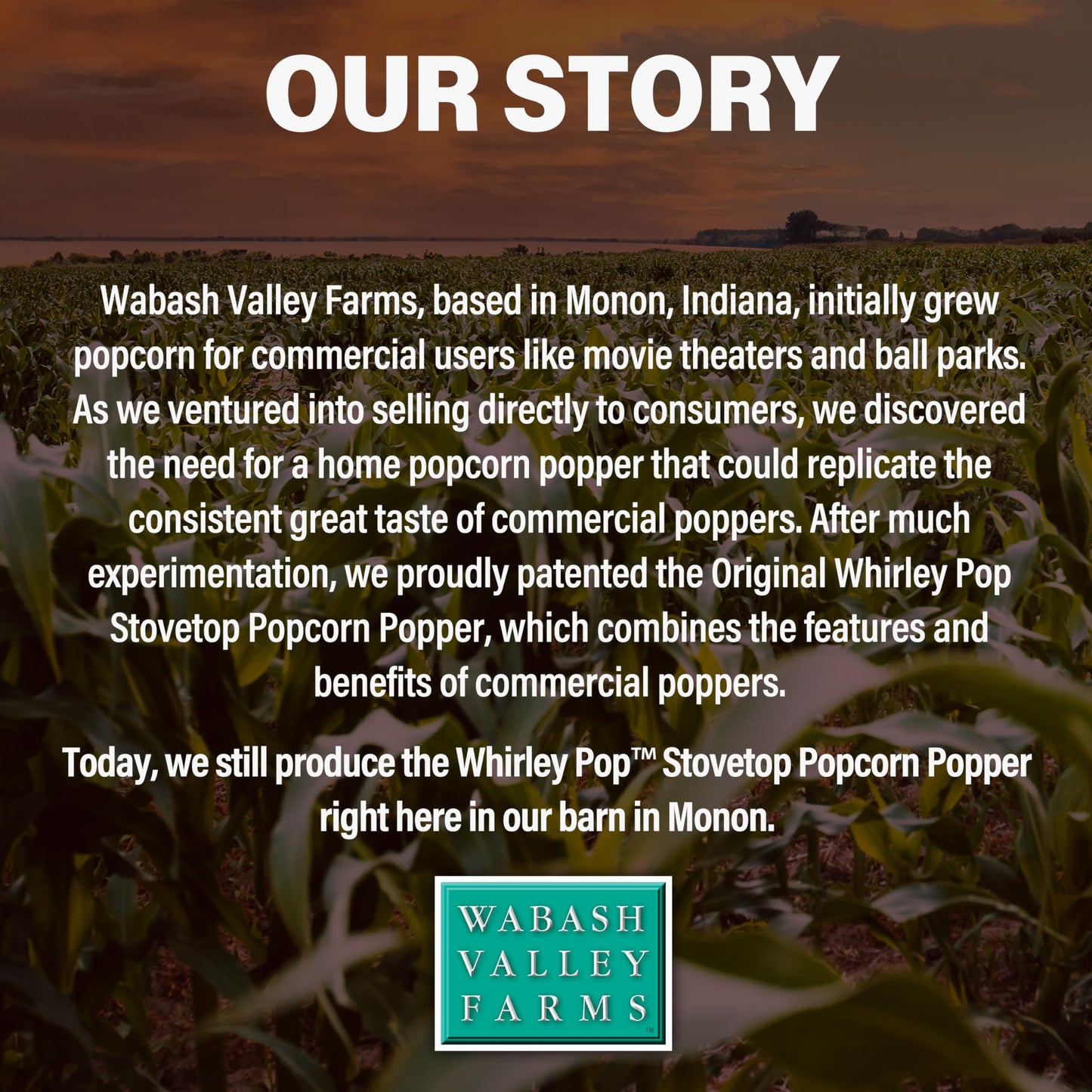 Original Whirley Pop Popcorn Maker - Wabash Valley Farms Gourmet Popcorn Popper, Aluminum Pot With Nylon Gears, 3-Minute Stove Top Popper, Home Movie Night (Silver)