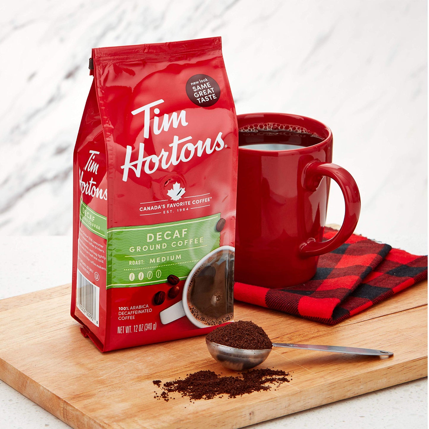 Tim Hortons Original Blend, Medium Roast Ground Coffee, Canada’s Favorite Coffee, Made with 100% Arabica Beans, 48 Ounce Canister