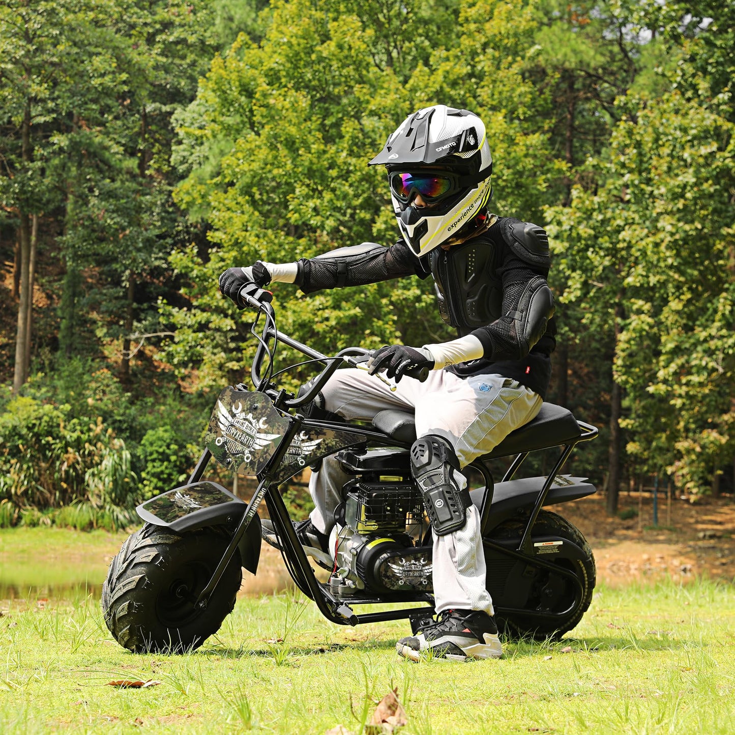 Oryxearth Mini Dirt Bike for Kids, 105CC 4-Stroke Kid Gas Powered Off-Road Pocket Pit Trail Motorcycle W/EPA Approved, Up to 24 Mph Weight Support 185 LBS