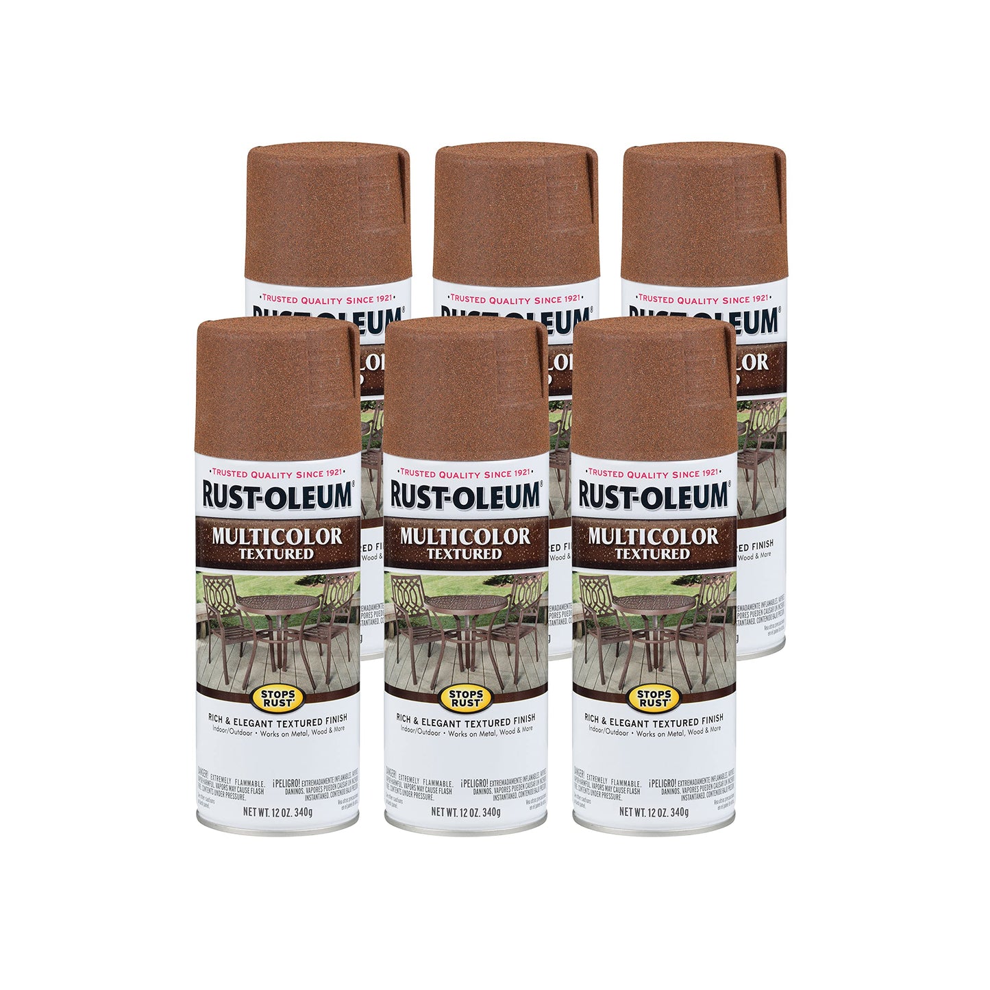 Rust-Oleum 223524-6PK Stops Rust Multi-Color Textured Spray Paint, 12 oz, Desert Bisque, 6 Pack, Beige