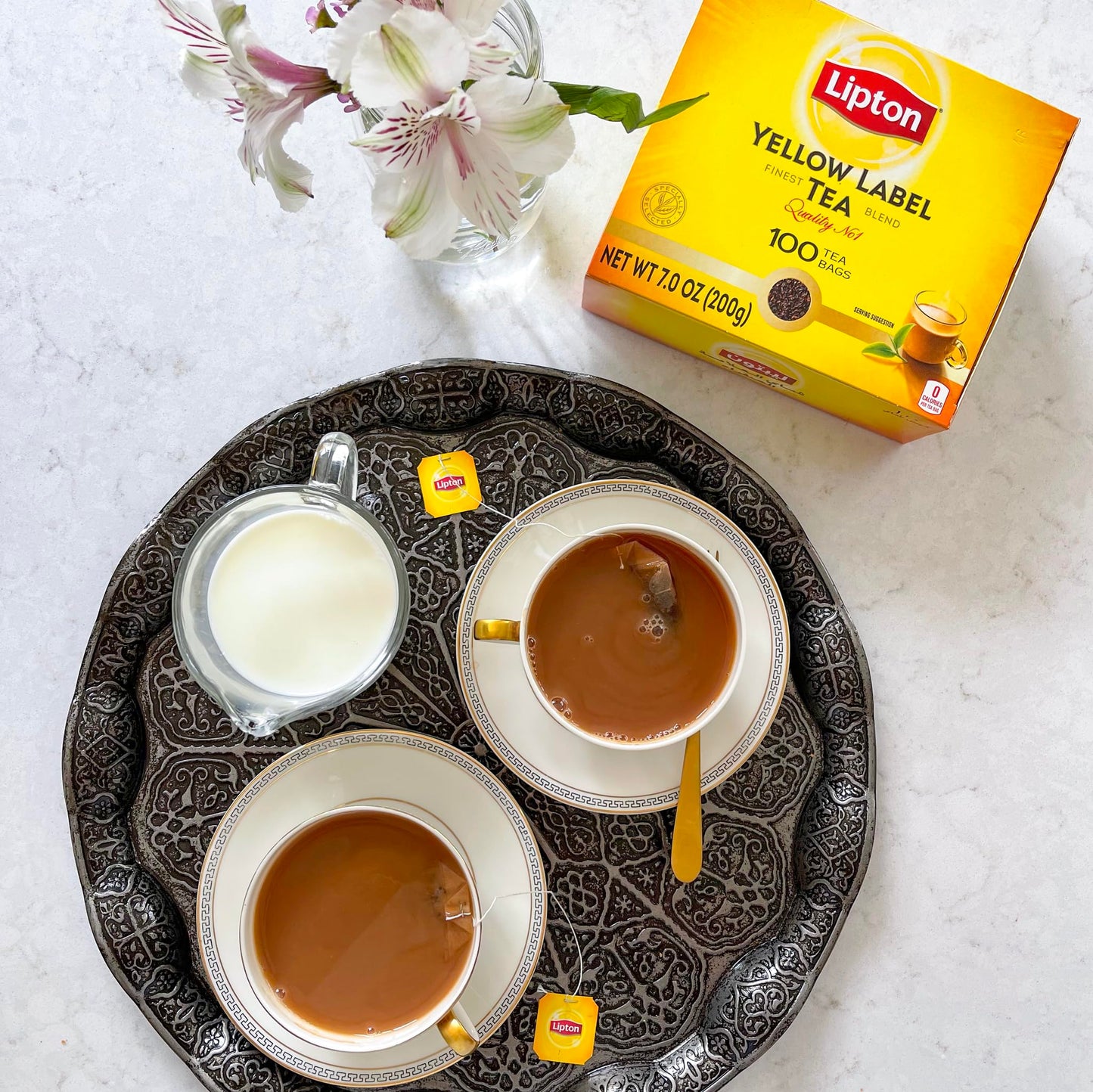 Lipton Yellow Label Tea | International Blend | Lipton Tea Bags |Black Tea| Premium Quality | 200 Grams (Pack of 1)