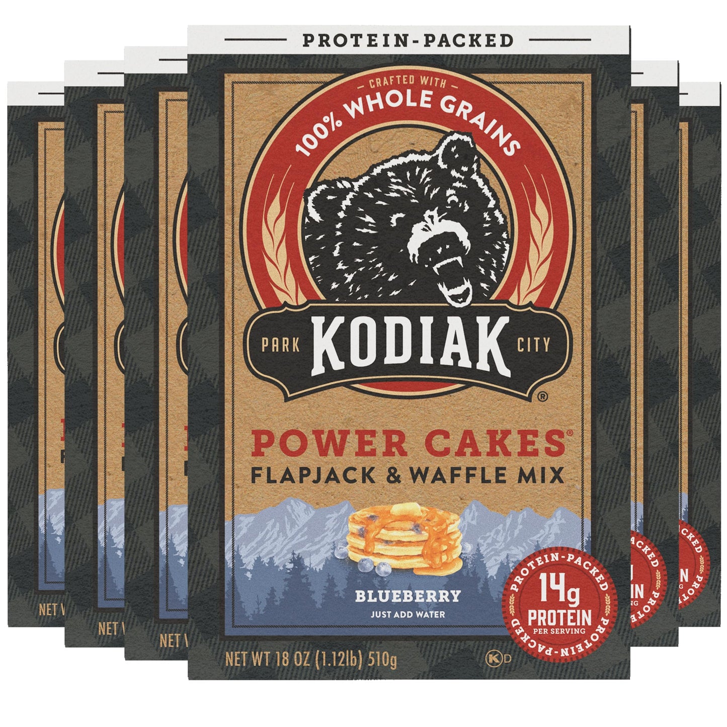 Kodiak Cakes Protein Pancake Power Cakes, Flapjack and Waffle Baking Mix, Buttermilk, 20 Oz, (Pack of 6)