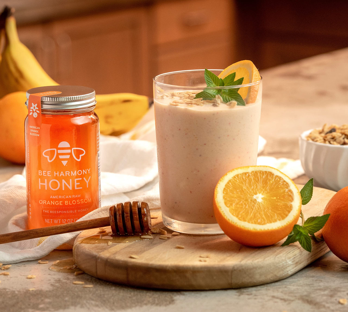 Bee Harmony Honey 5 Pack Variety Pack, 60 Ounce (Clover, Wildflower, Orange Blossom, Berry and Blueberry)