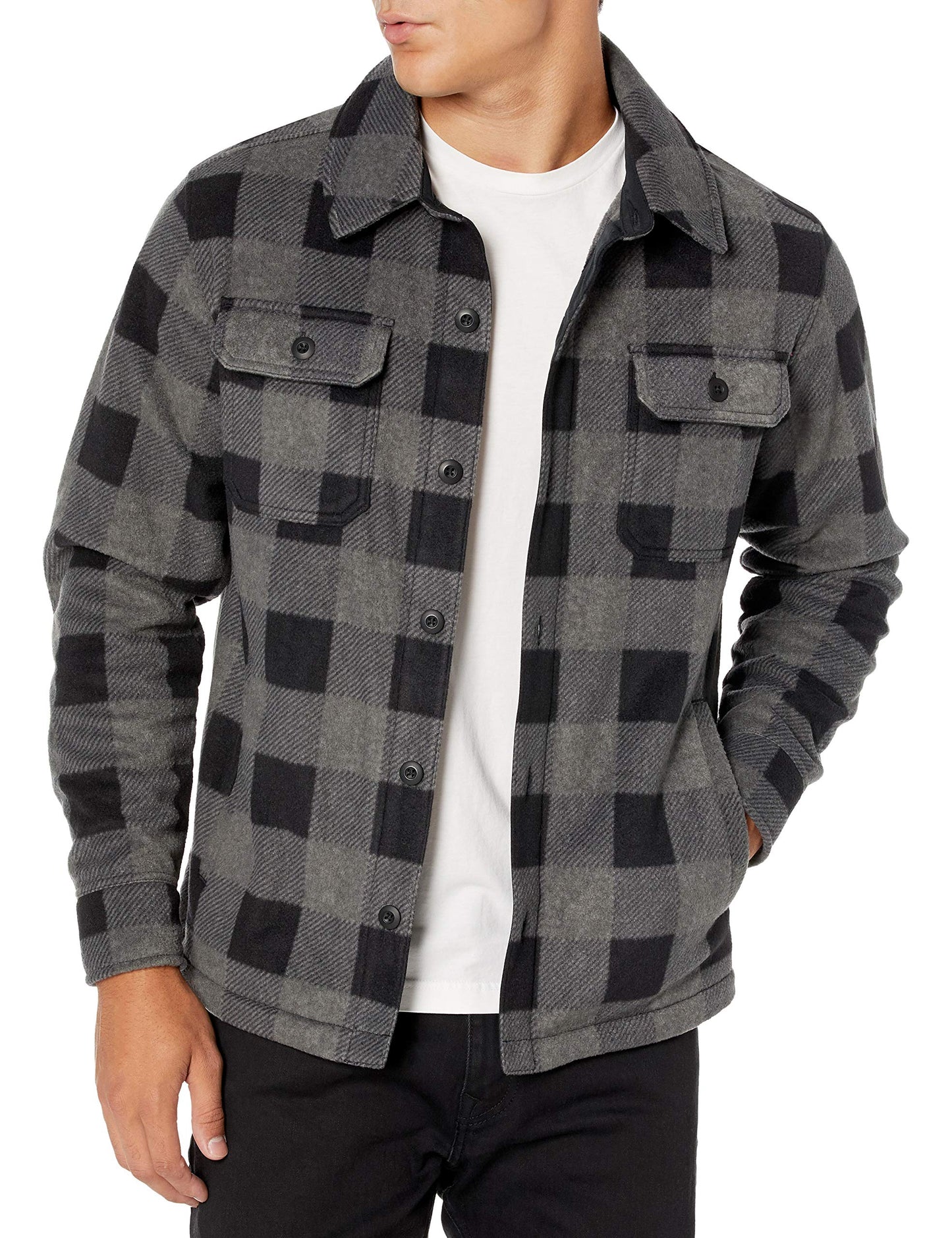 Amazon Essentials Men's Long-Sleeve Polar Fleece Shirt Jacket