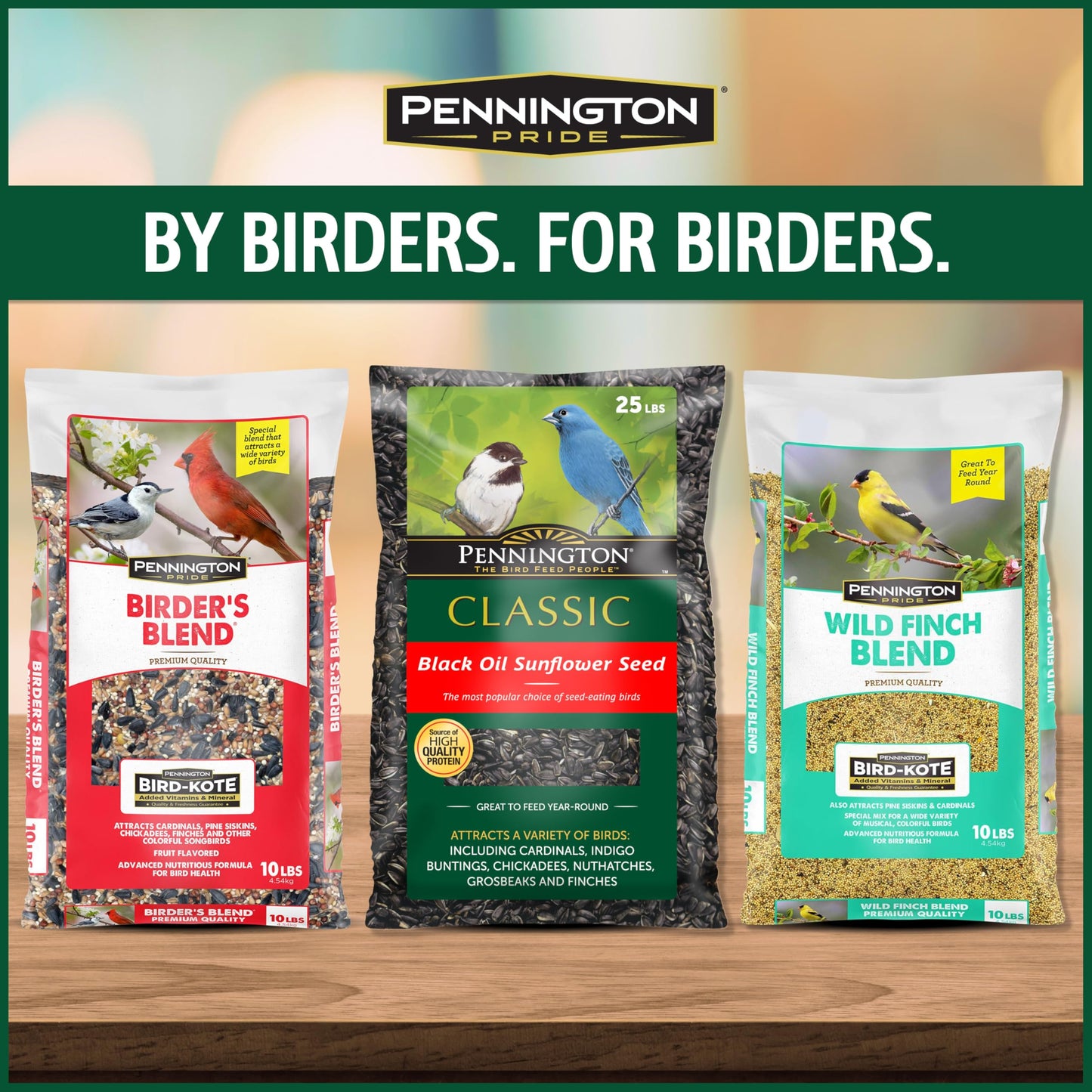 Pennington Pride Songbird Nut & Fruit Blend, Wild Bird Seed for Outside Feeders, Advanced Nutrition Formula for Bird Health, 10-lb. Bag