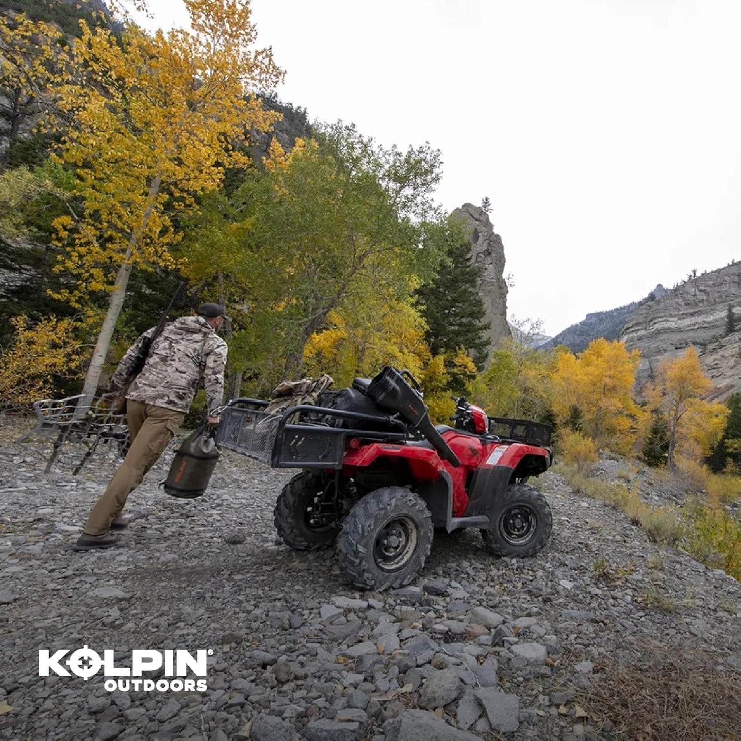 Kolpin ATV Rear Drop Basket Rack Collapsible Tailgate Universal - 53300, Black