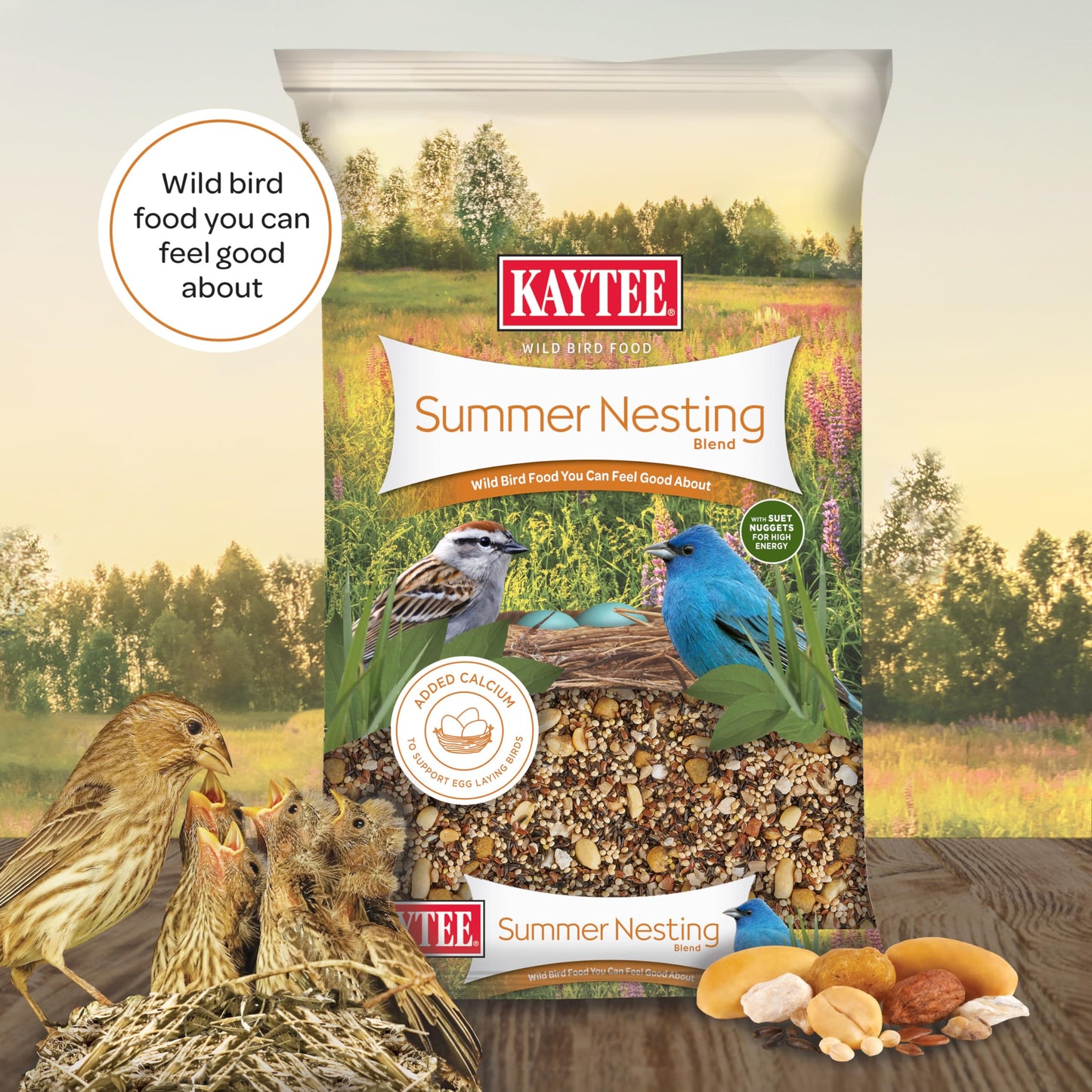 Kaytee Wild Bird Food, Summer Nesting Seed Blend, 8 lb