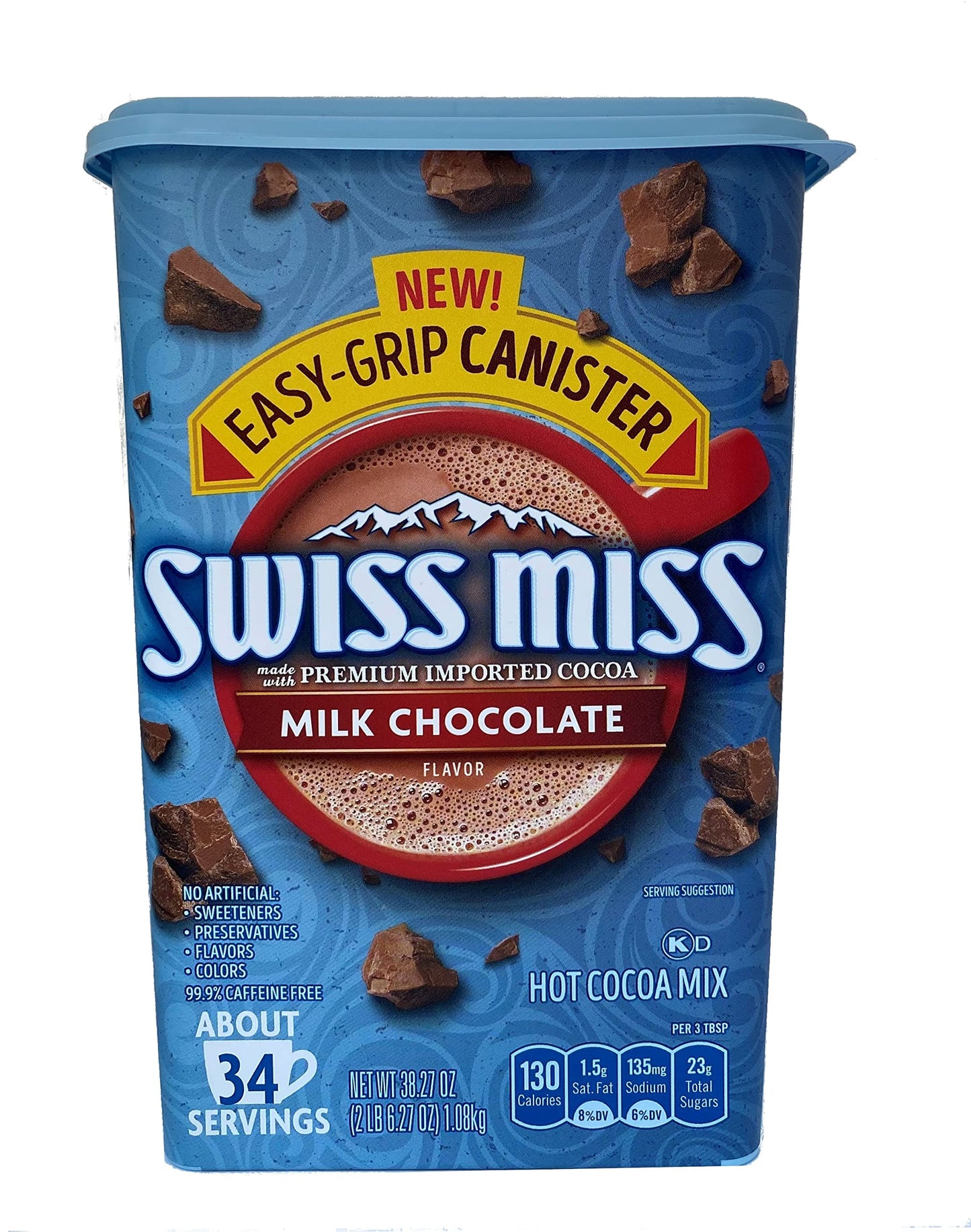 SWISS MISS Milk Chocolate Flavored Hot Cocoa Mix, 38.27 OZ Square Canister