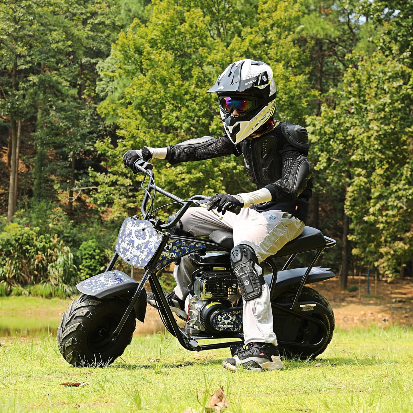 Oryxearth Mini Dirt Bike for Kids, 105CC 4-Stroke Kid Gas Powered Off-Road Pocket Pit Trail Motorcycle W/EPA Approved, Up to 24 Mph Weight Support 185 LBS