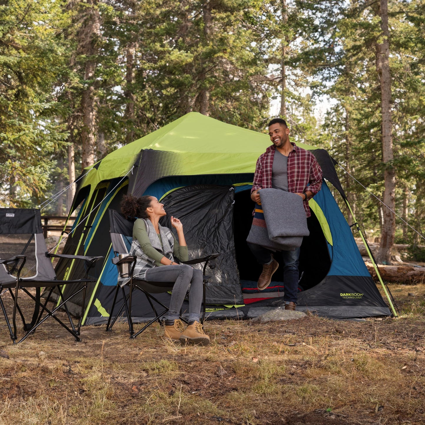 Coleman Instant Tent with 1-Minute Setup, 10-Person Tent with Pre-Attached Poles, Air Vent, & Carry Bag