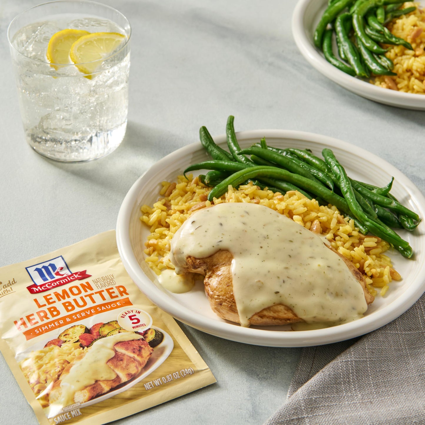 McCormick Lemon Herb Butter Simmer & Serve Sauce Mix, 0.87 oz (Pack of 12)