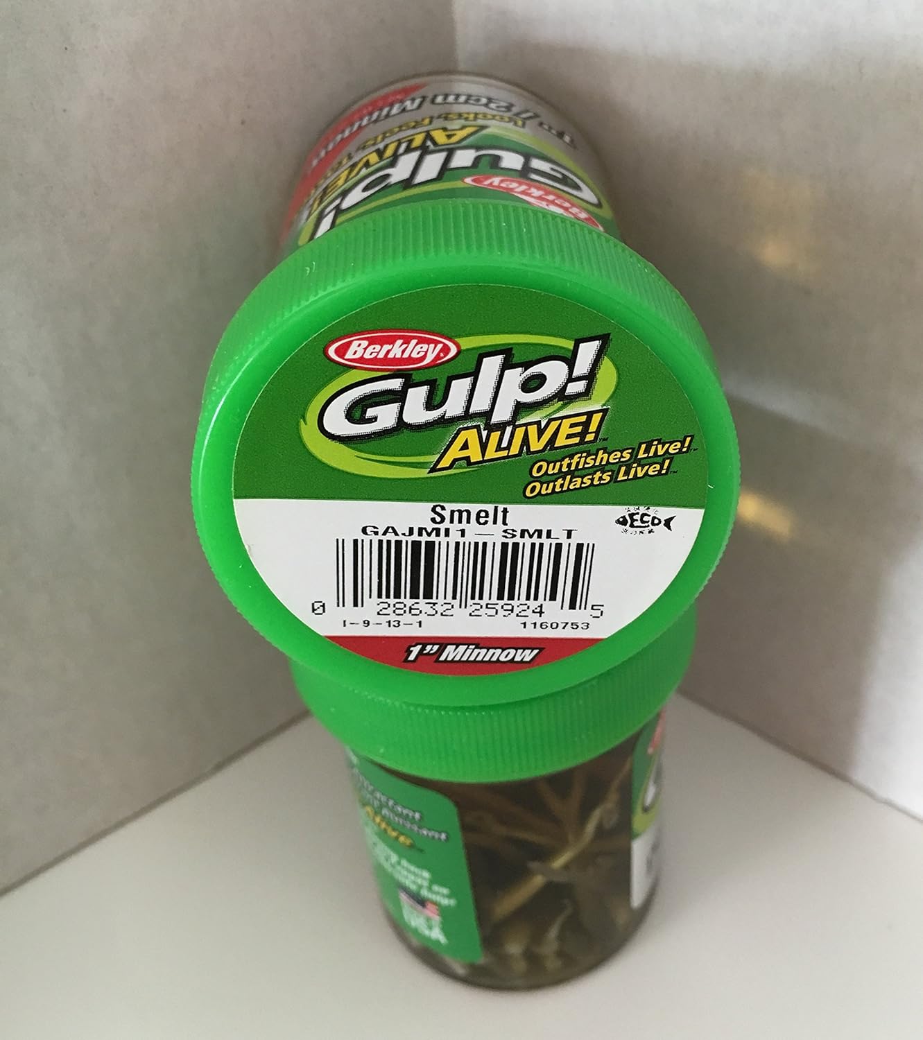 Gulp Bait 1 INCH Smelt Minnow 2 jar Bundle Berkley gulp Alive Perch Minnows ice Fishing Bait Panfish Minnows