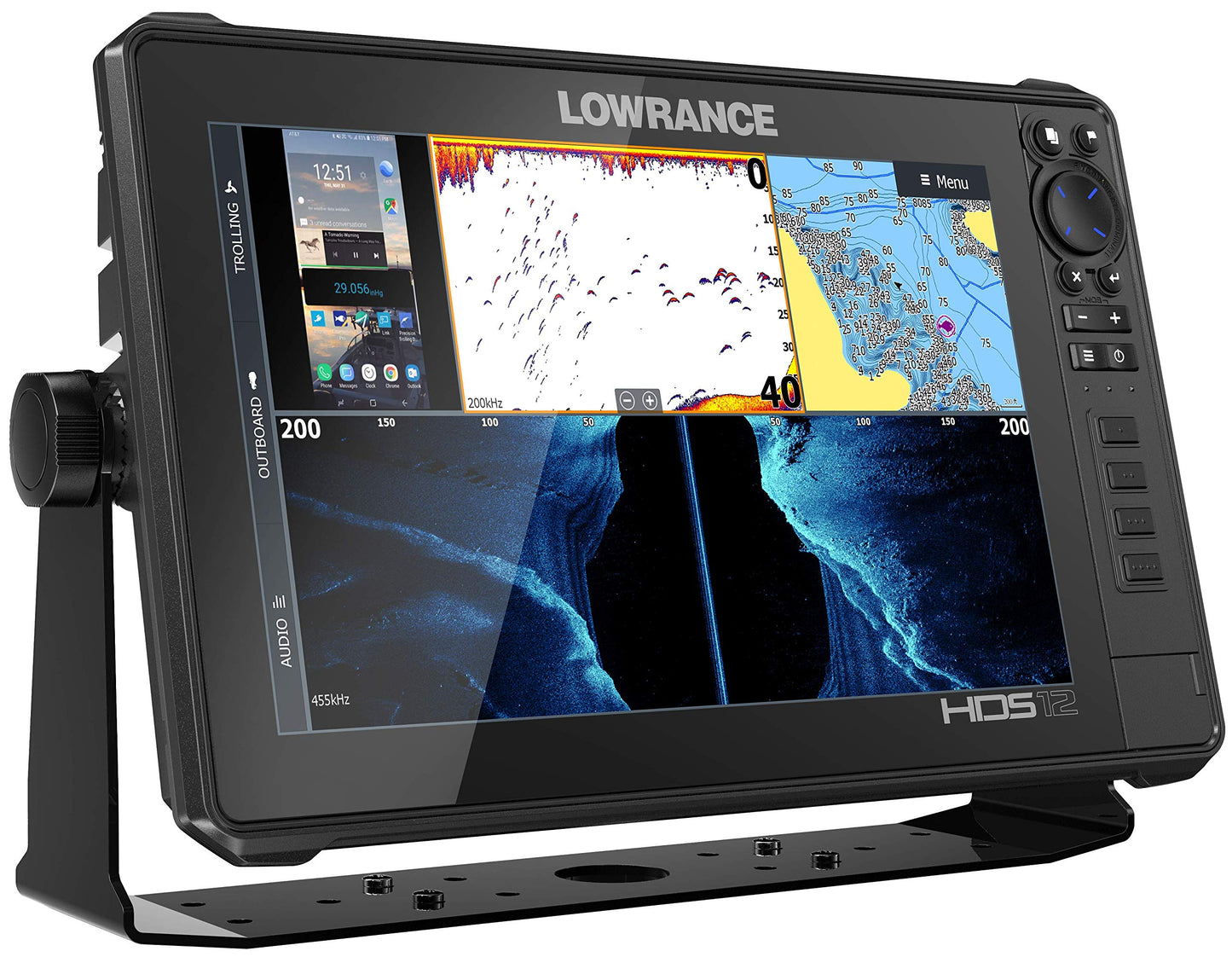 Lowrance HDS-Live Fish Finder, Multi-Touch Screen, Live Sonar Compatible, Preloaded C-MAP US Enhanced Mapping