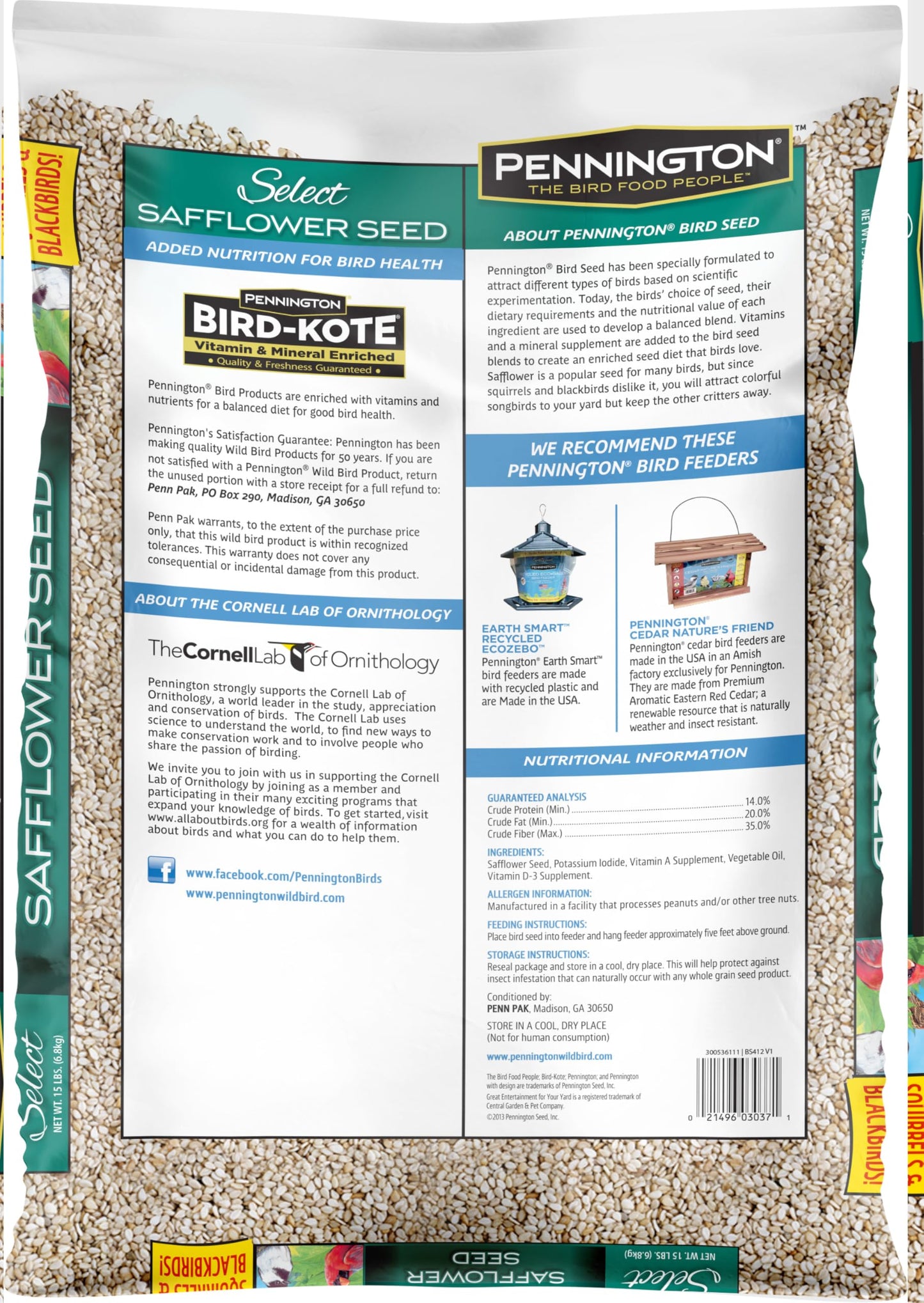 Pennington Pride Songbird Nut & Fruit Blend, Wild Bird Seed for Outside Feeders, Advanced Nutrition Formula for Bird Health, 10-lb. Bag