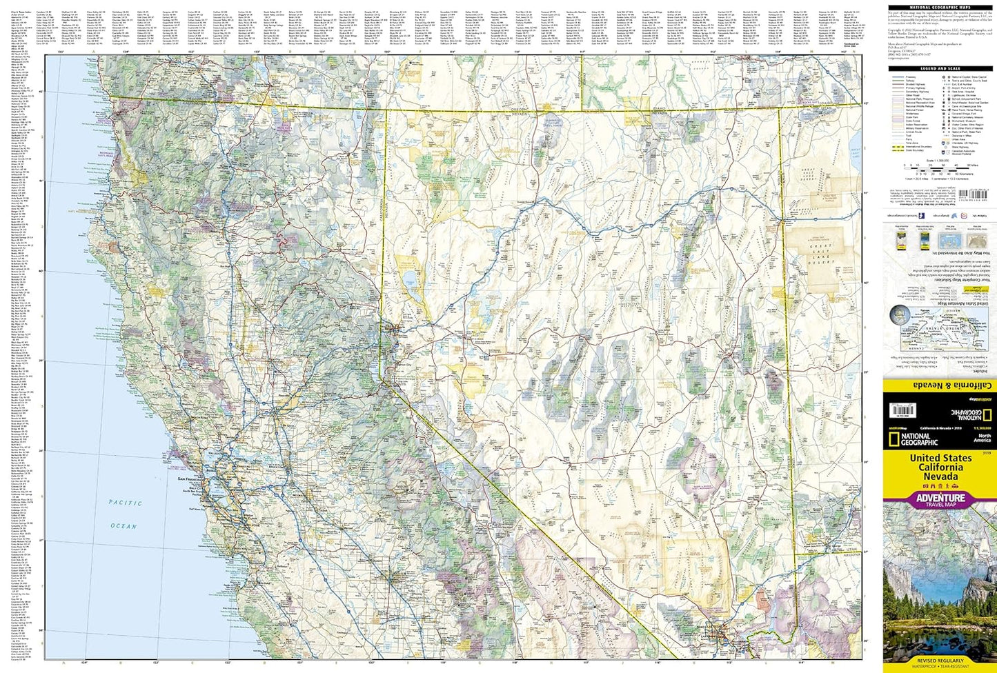 United States, California and Nevada Map (National Geographic Adventure Map, 3119)