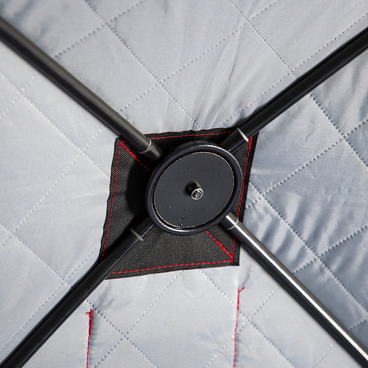 Eskimo Outbreak Portable Pop-Up Ice Fishing Shelter, Stormshield Insulated Fabric, No Trip Door, Durable Hub Design, Deluxe Tie Downs, Red/Black