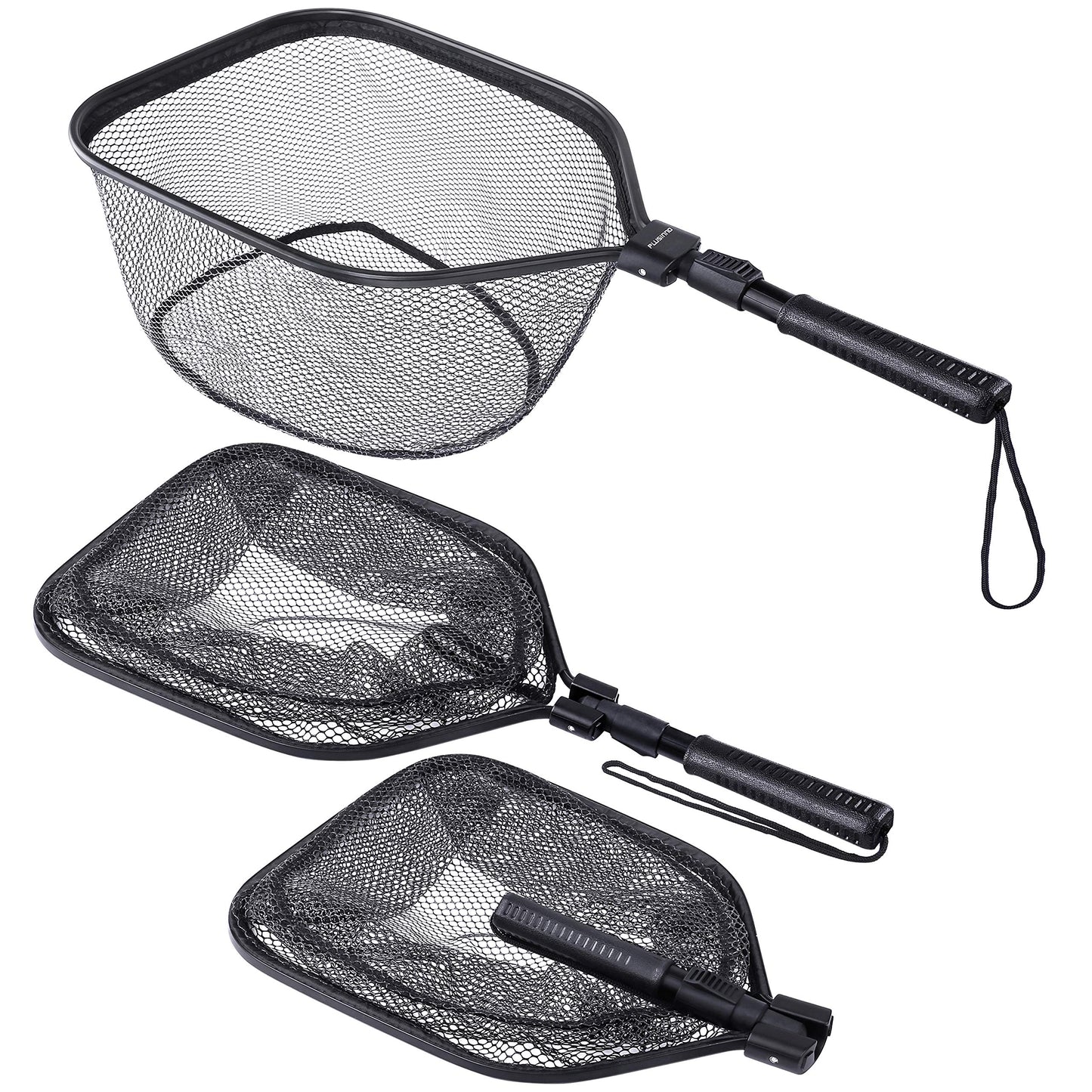 PLUSINNO Fly Fishing Net, Bass Trout Landing Net, Folding Fishing Nets Fresh Water, Safe Fish Catching or Releasing