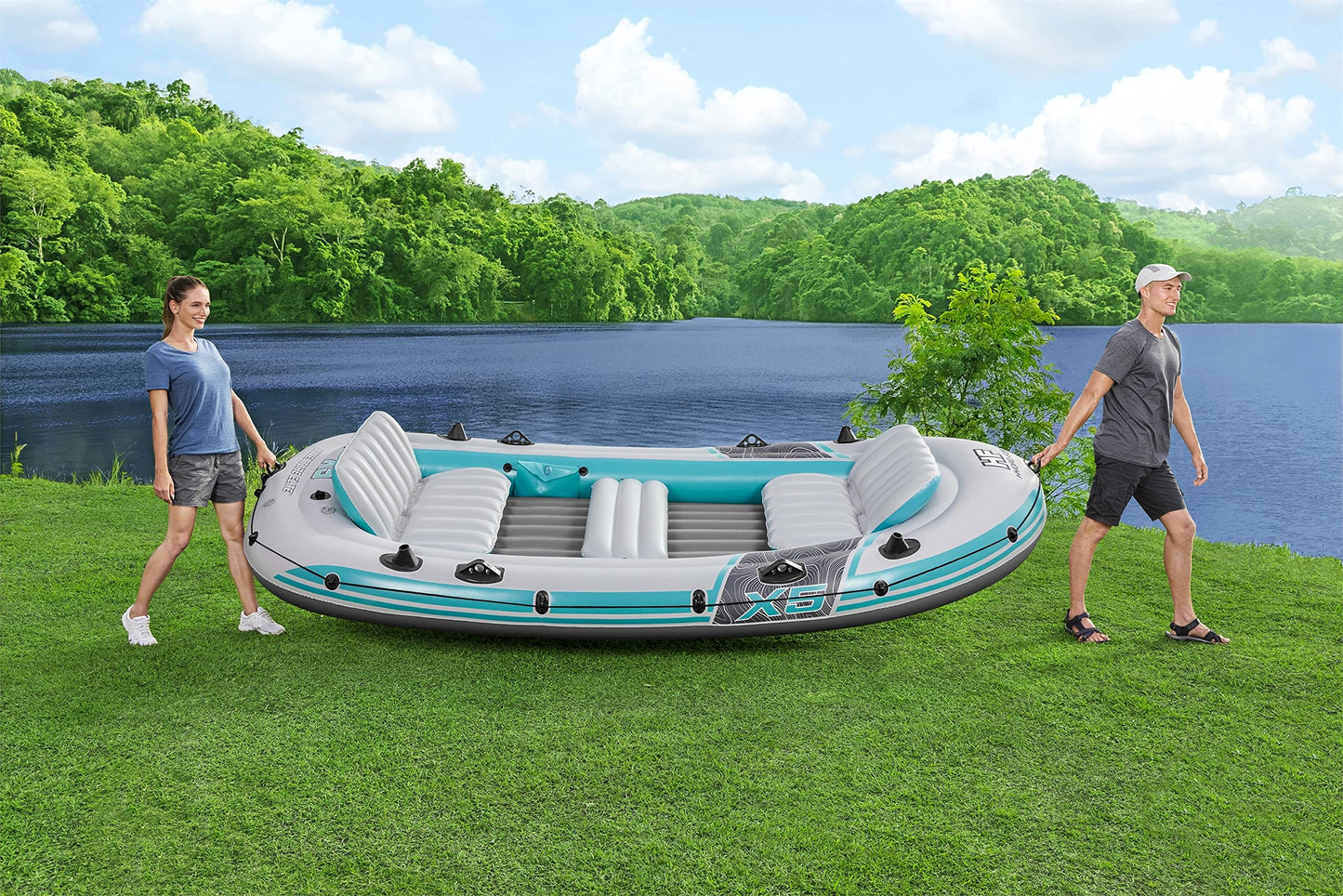 Bestway Hydro-Force Inflatable Raft Set | Inflatable Boat for Kids and Adults | Great for Ponds, Lakes, Rivers
