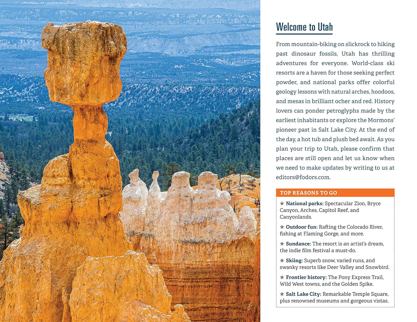 Fodor's Utah: with Zion, Bryce Canyon, Arches, Capitol Reef, and Canyonlands National Parks (Full-color Travel Guide)