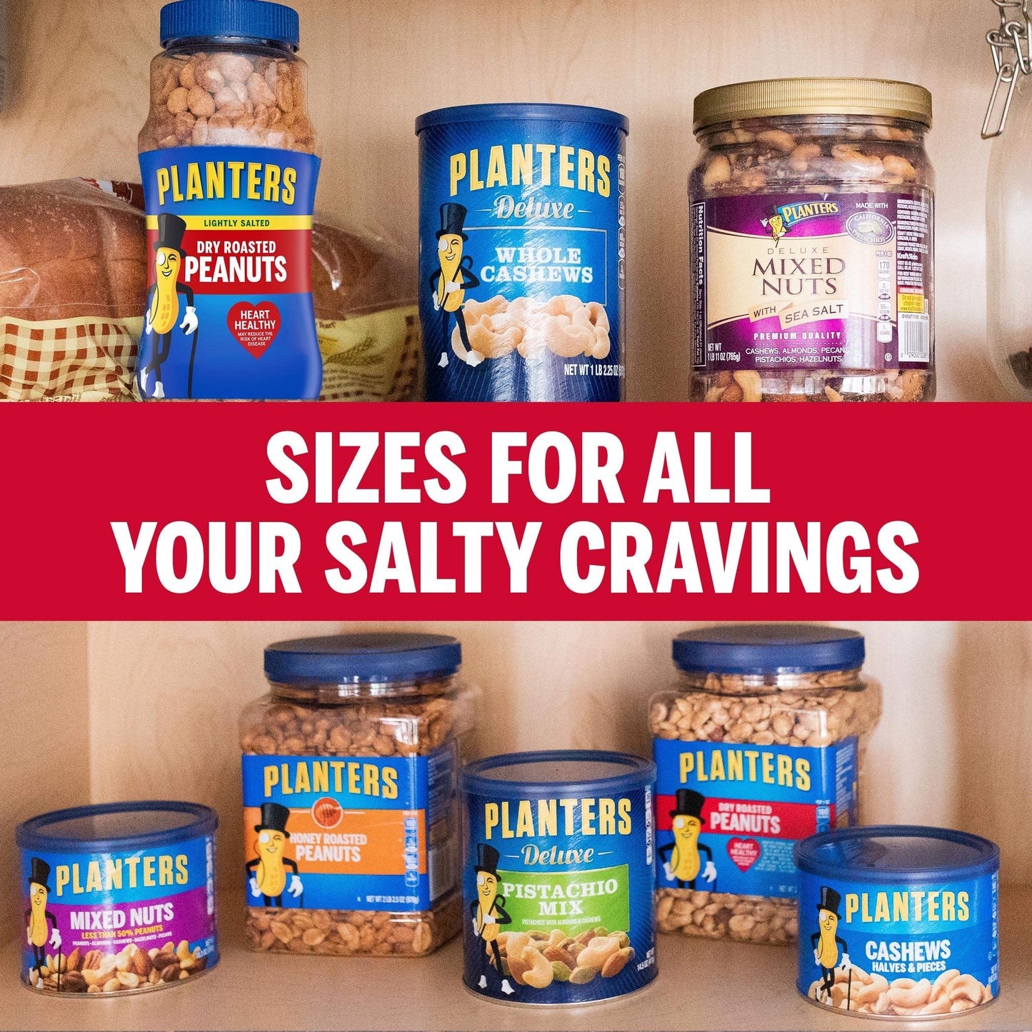 PLANTERS Peanuts, Dry Roasted Peanuts, Lightly Salted Snack Mix, Snacks for Adults - 16 oz. Jars, Pack of 12 PLANTERS Nuts
